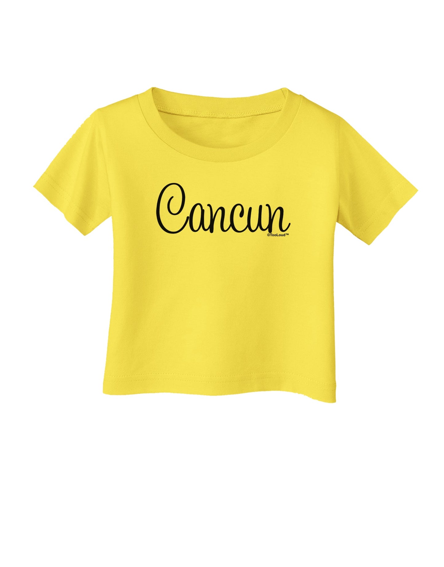 Cancun Mexico - Script Text Infant T-Shirt-Infant T-Shirt-TooLoud-Yellow-06-Months-Davson Sales
