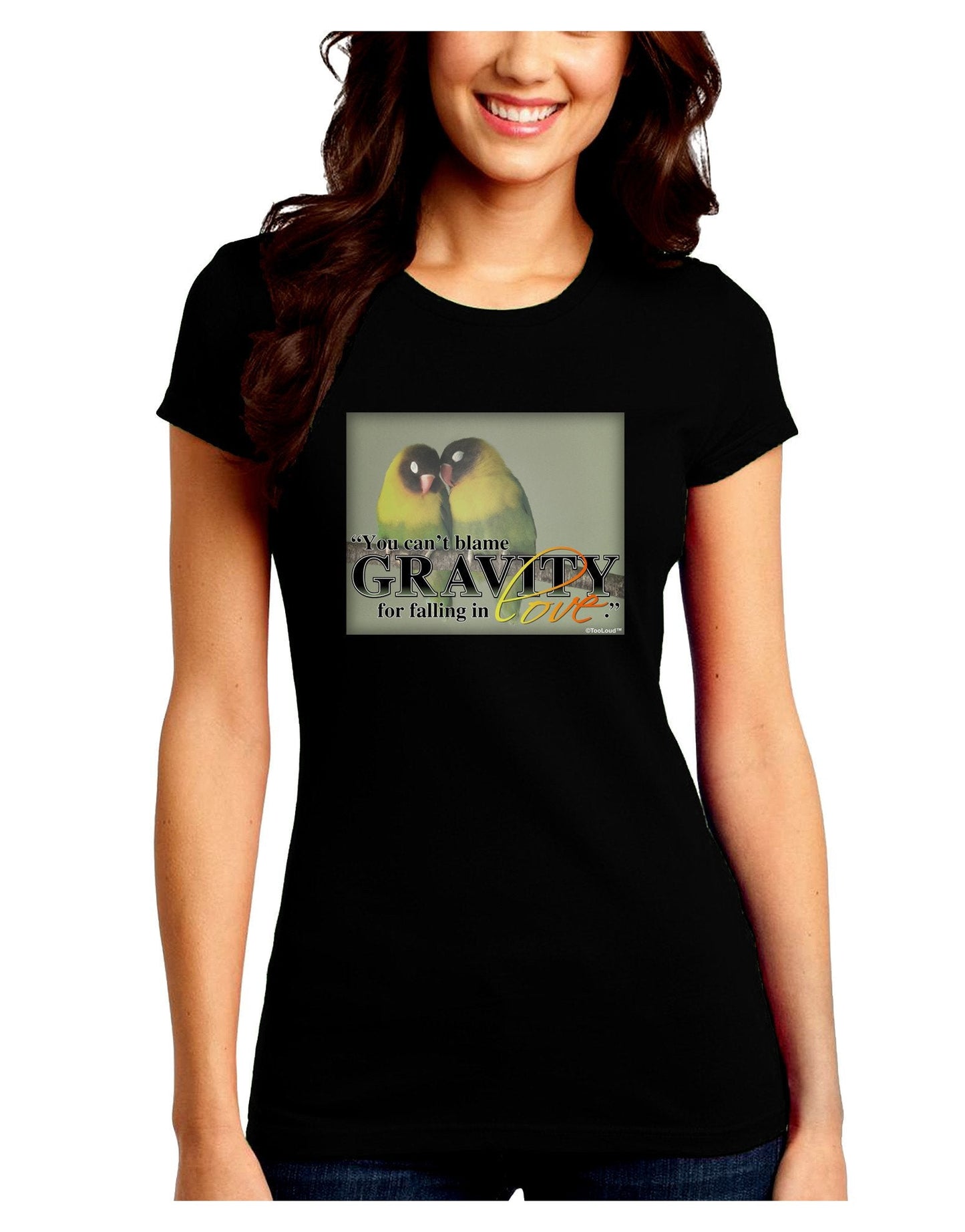 Can't Blame Gravity Juniors Petite Crew Dark T-Shirt-T-Shirts Juniors Tops-TooLoud-Black-Juniors Fitted XX-Large-Davson Sales