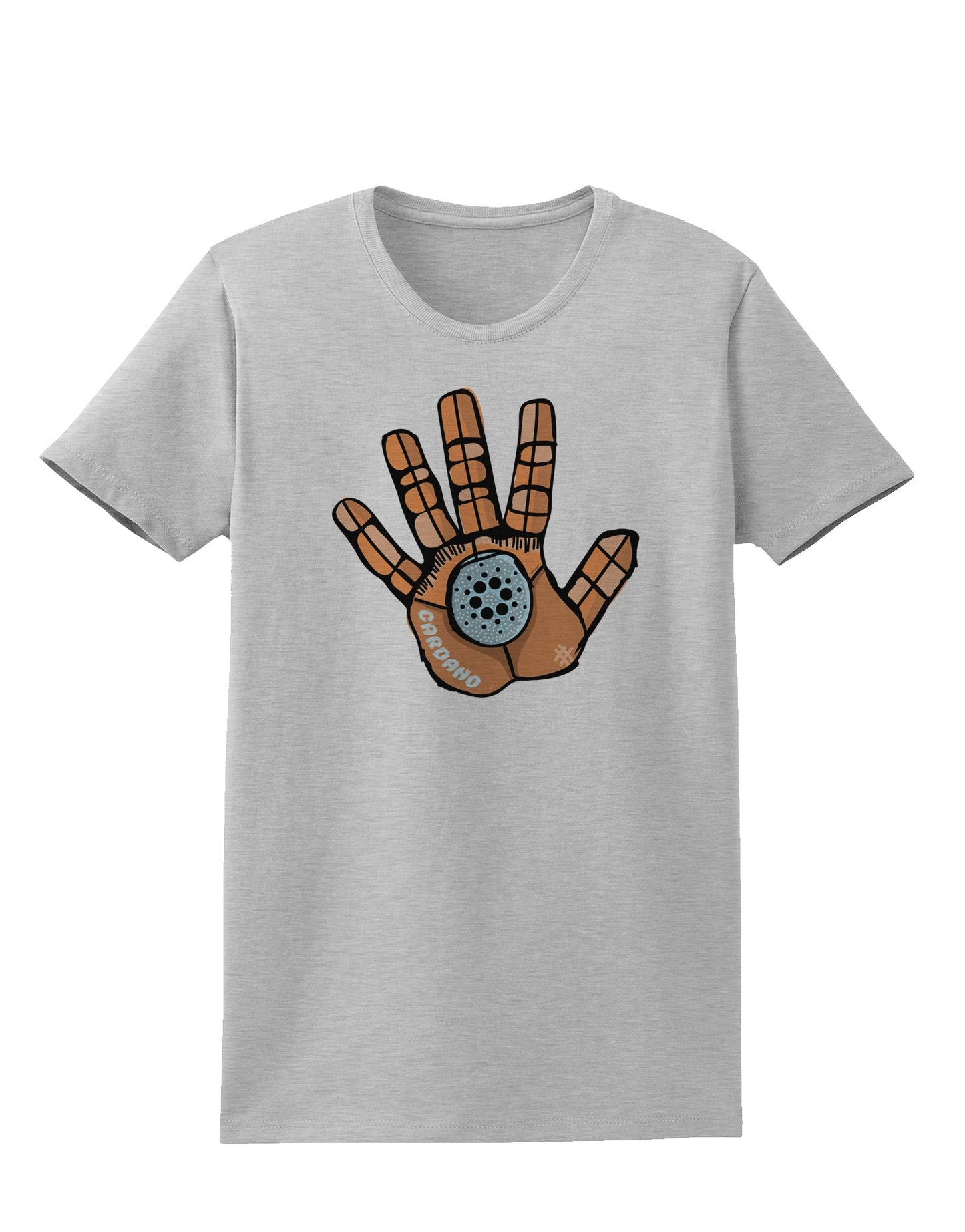 Cardano Hero Hand Womens T-Shirt-Womens T-Shirt-TooLoud-AshGray-X-Small-Davson Sales
