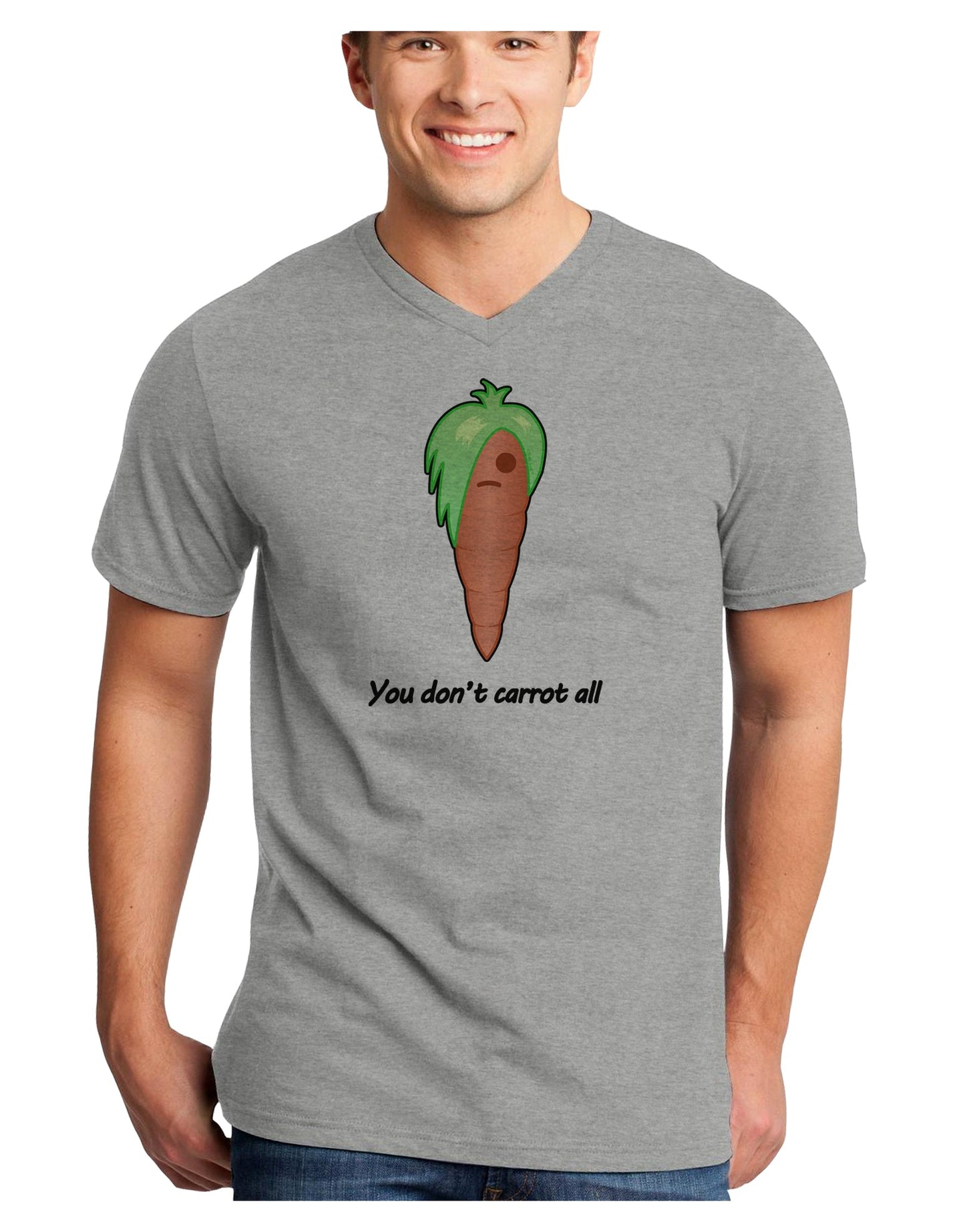 Carrot - You Don't Carrot All Adult V-Neck T-shirt-Mens V-Neck T-Shirt-TooLoud-HeatherGray-Small-Davson Sales