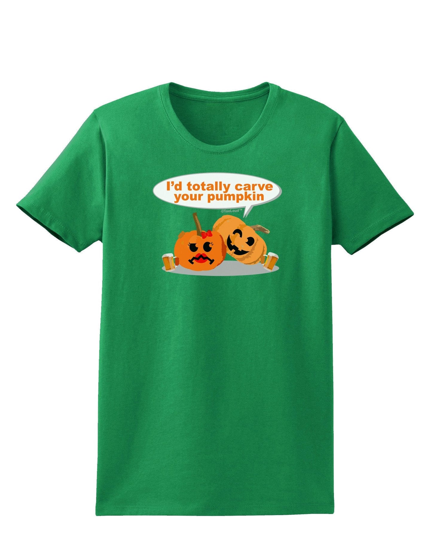 Carve your pumpkin Womens Dark T-Shirt-TooLoud-Kelly-Green-XXX-Large-Davson Sales