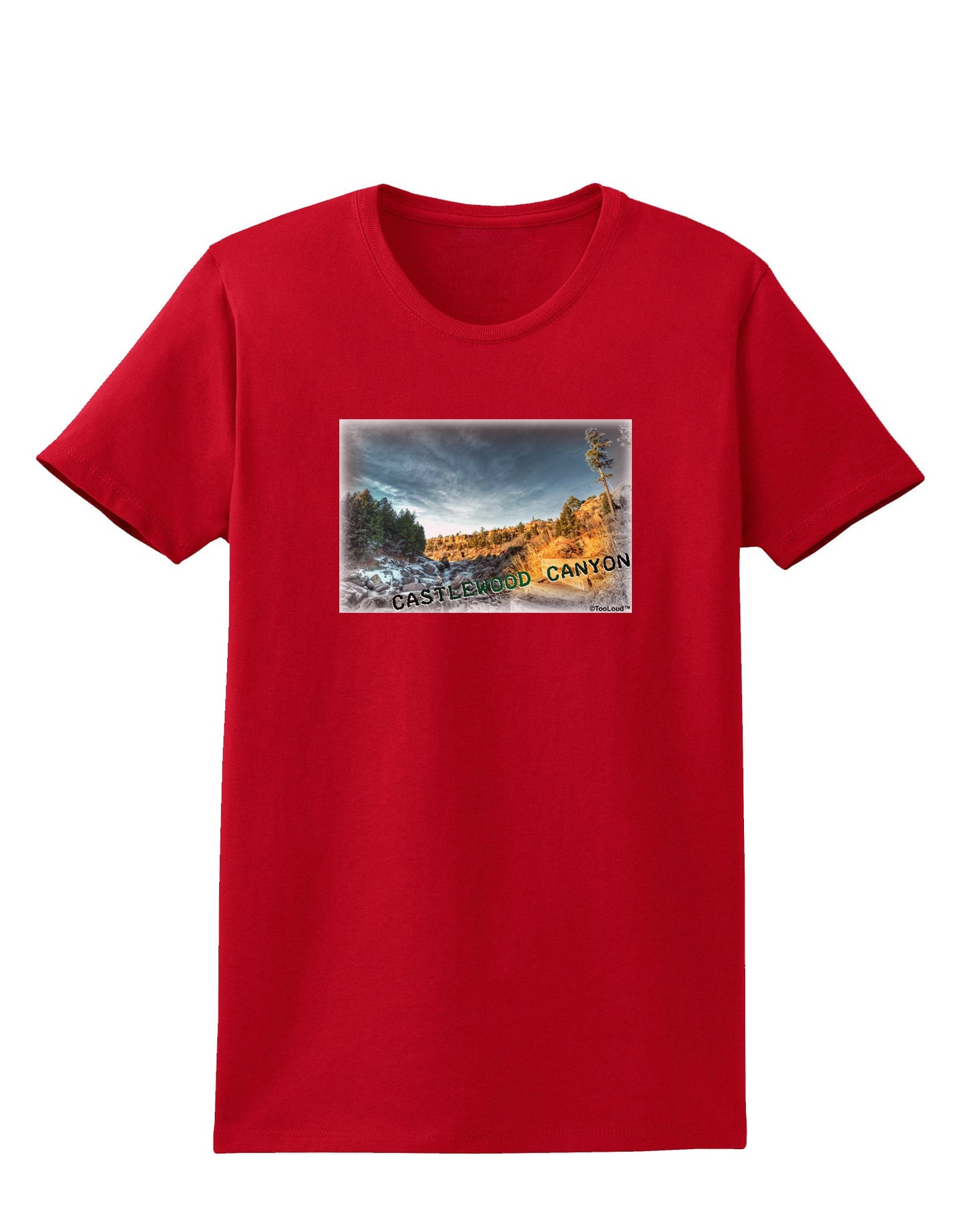 Castlewood Canyon Old Photo Womens Dark T-Shirt-TooLoud-Red-X-Small-Davson Sales