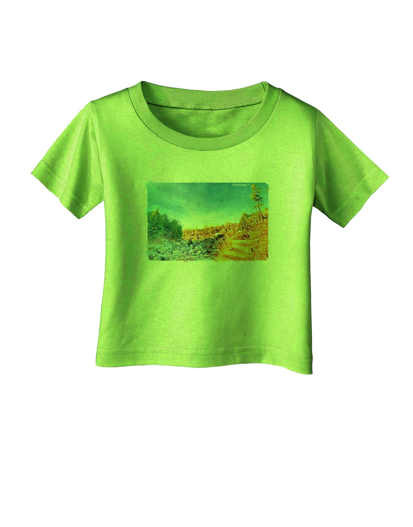 Castlewood Canyon Watercolor Infant T-Shirt-Infant T-Shirt-TooLoud-Lime-Green-06-Months-Davson Sales