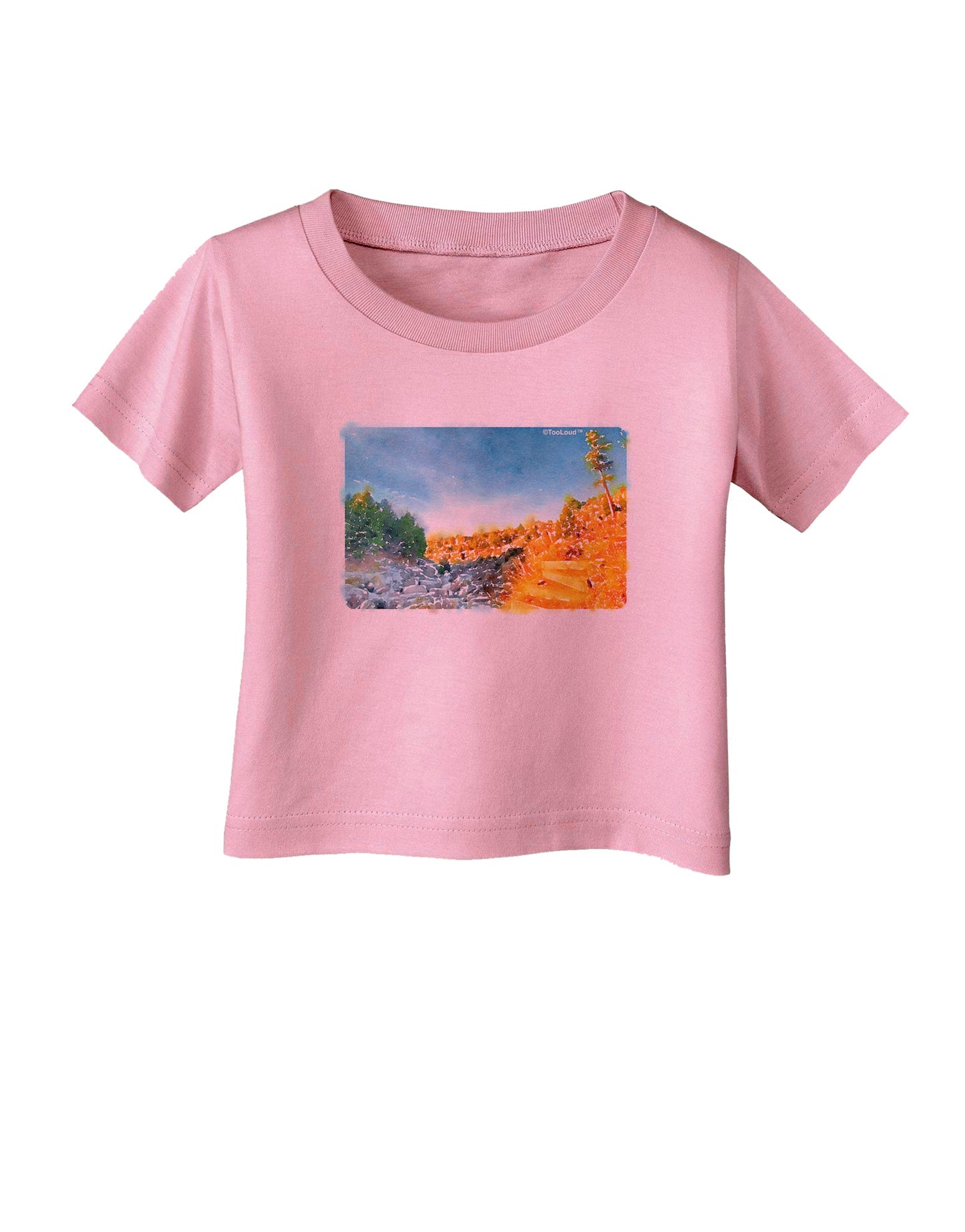Castlewood Canyon Watercolor Infant T-Shirt-Infant T-Shirt-TooLoud-Candy-Pink-06-Months-Davson Sales