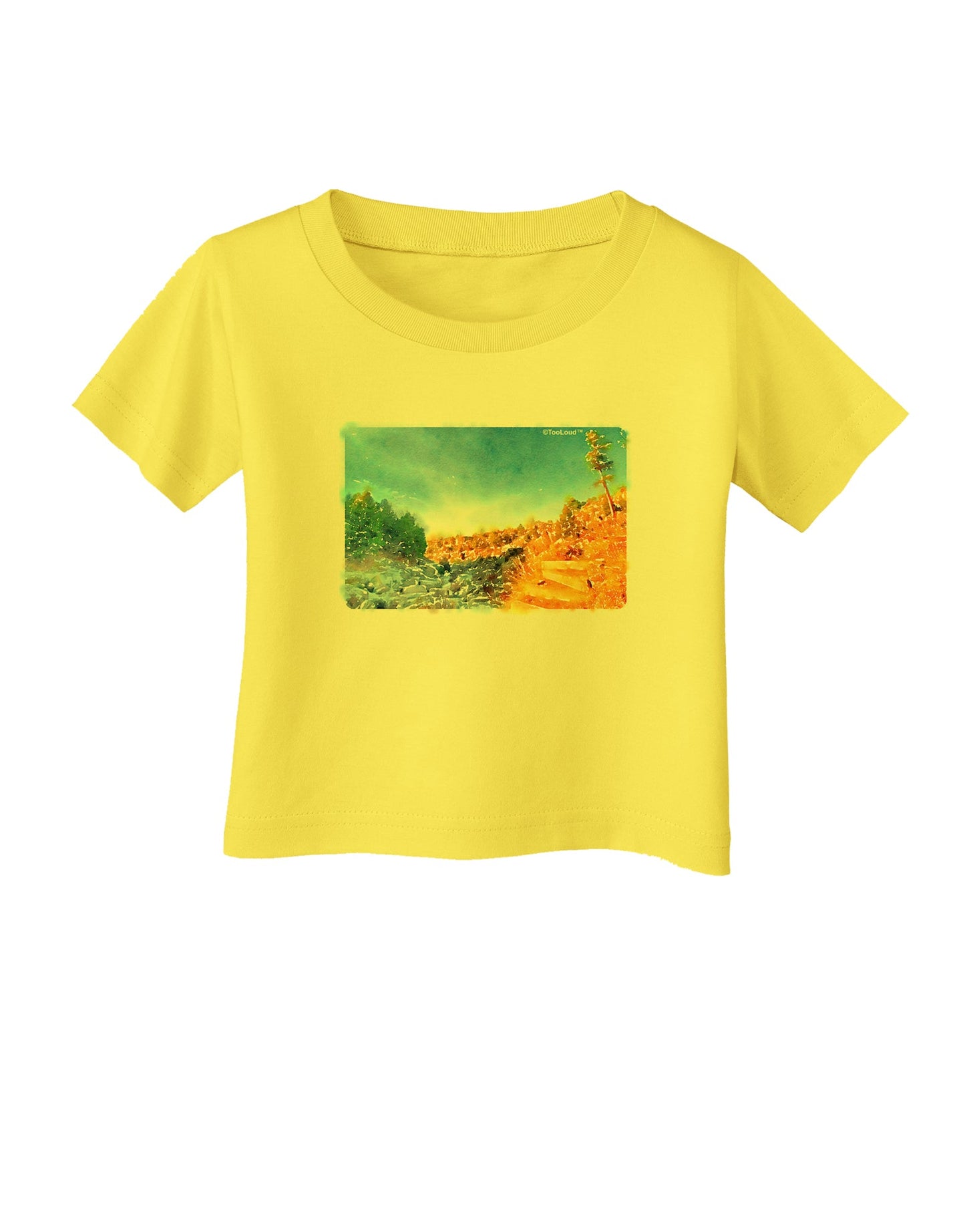 Castlewood Canyon Watercolor Infant T-Shirt-Infant T-Shirt-TooLoud-Yellow-06-Months-Davson Sales