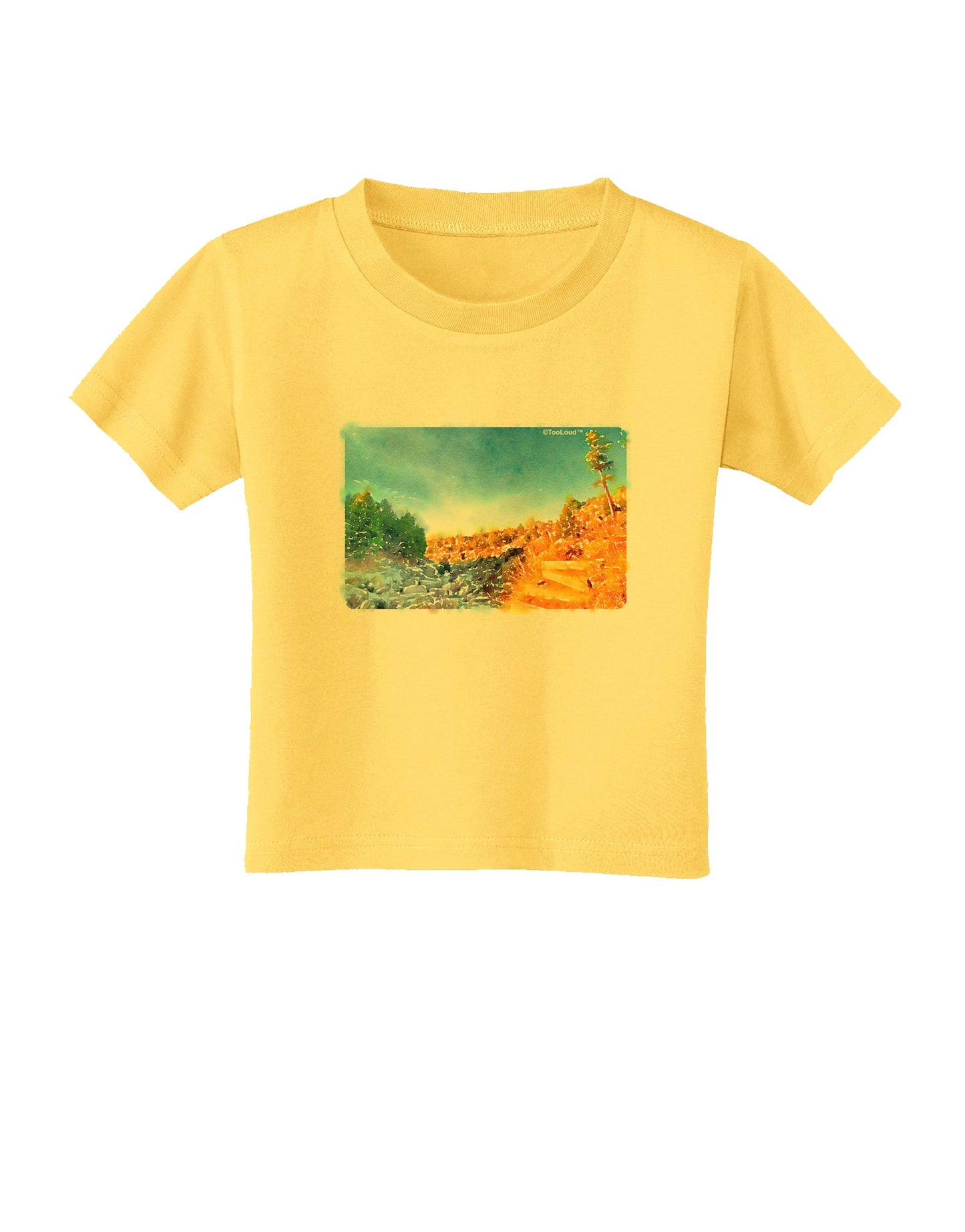 Castlewood Canyon Watercolor Toddler T-Shirt-Toddler T-Shirt-TooLoud-Yellow-2T-Davson Sales