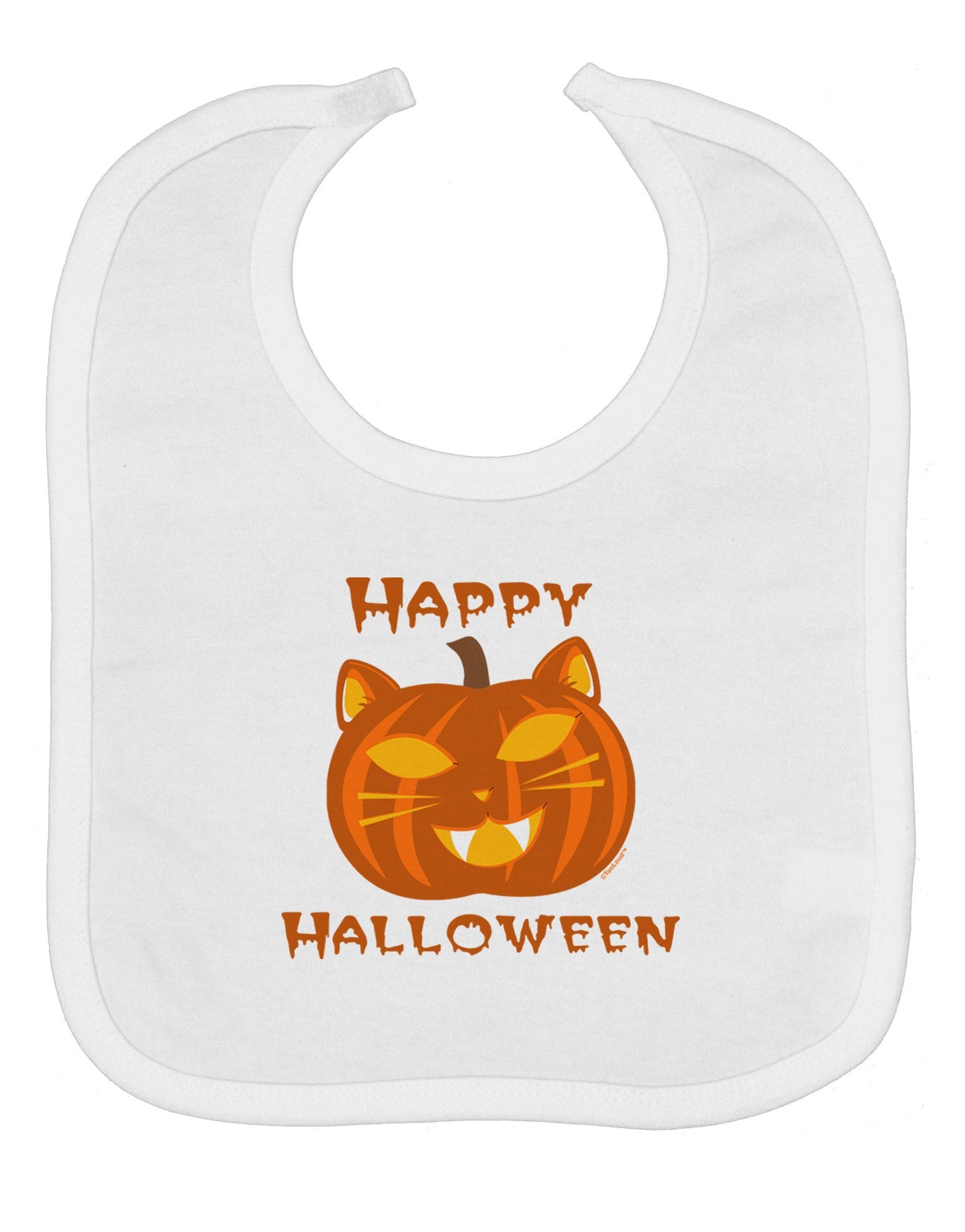 Cat-O-Lantern With Text Baby Bib