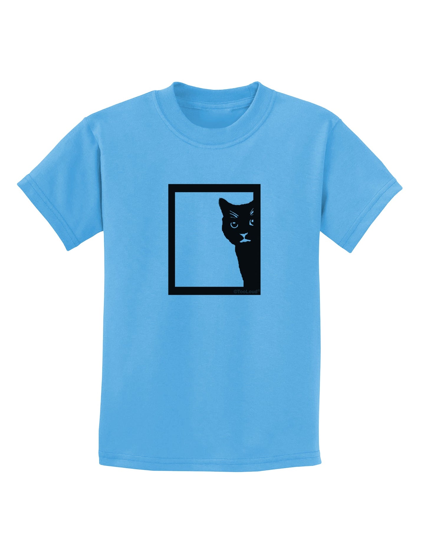 Cat Peeking Childrens T-Shirt by TooLoud-Childrens T-Shirt-TooLoud-Aquatic-Blue-X-Small-Davson Sales