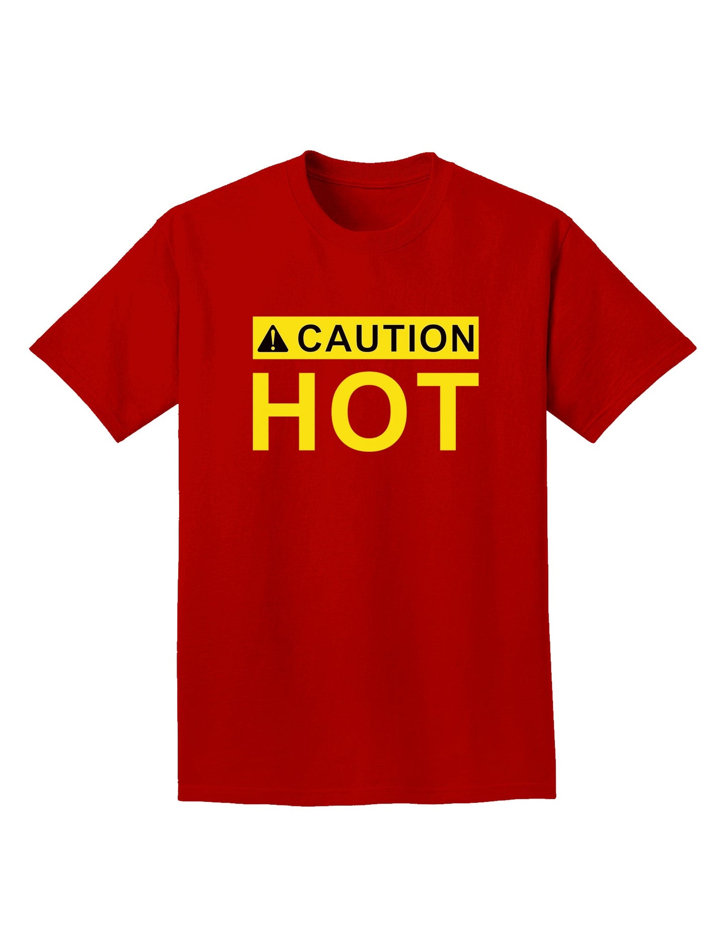 Caution Hot Warning Sign Adult Dark T-Shirt-Mens T-Shirt-TooLoud-Red-Small-Davson Sales