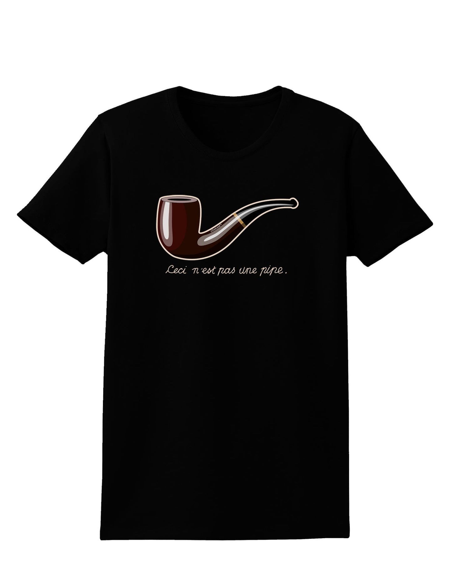 Ceci n'est pas une pipe Womens Dark T-Shirt-TooLoud-Black-X-Small-Davson Sales