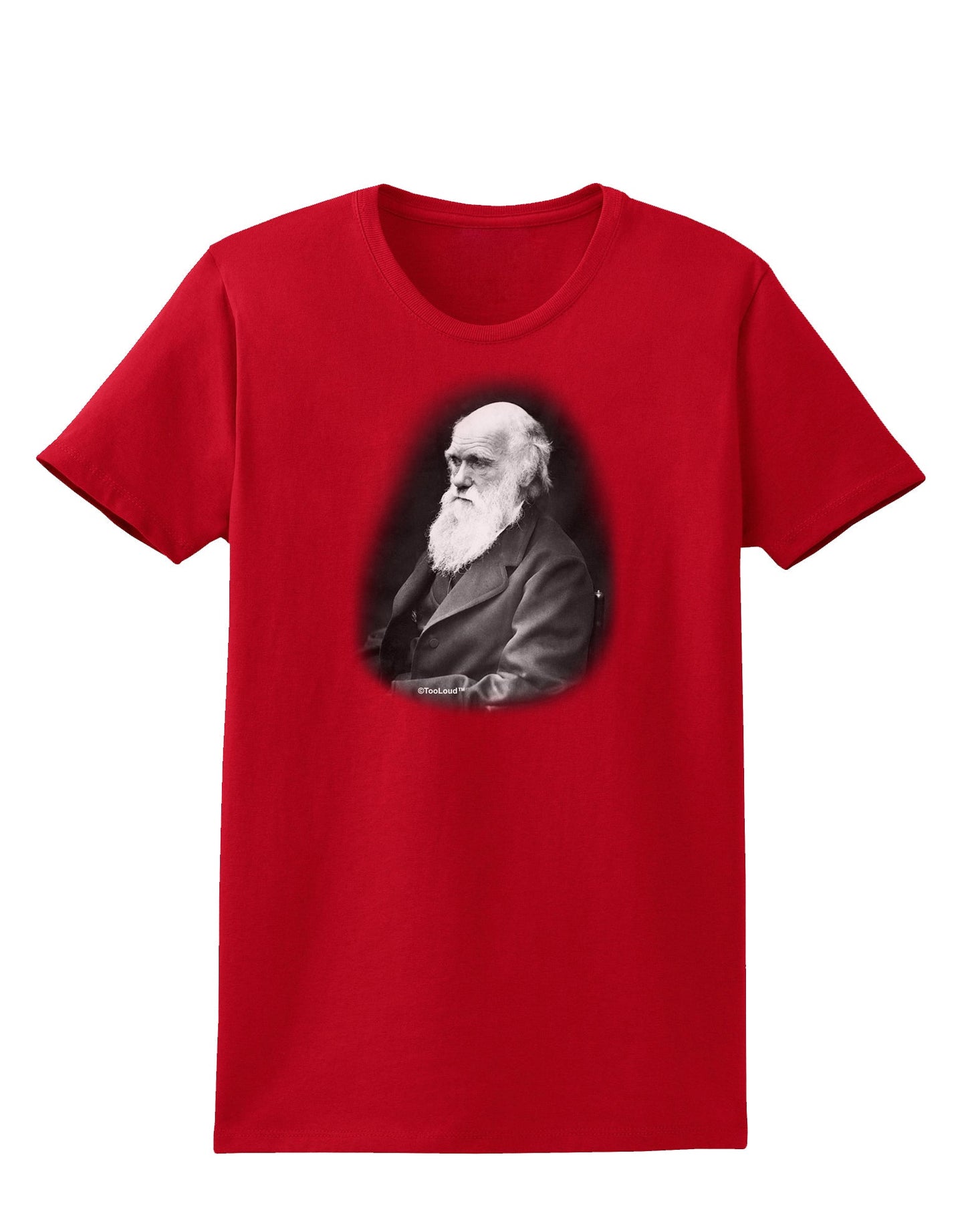 Charles Darwin Black and White Womens Dark T-Shirt by TooLoud-Womens T-Shirt-TooLoud-Red-X-Small-Davson Sales
