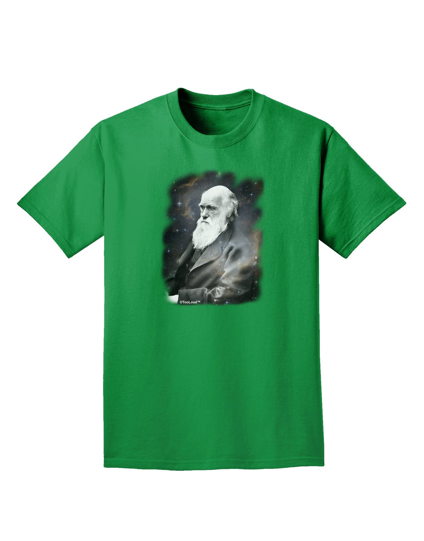 Charles Darwin In Space Adult Dark T-Shirt by TooLoud-Mens T-Shirt-TooLoud-Kelly-Green-Small-Davson Sales