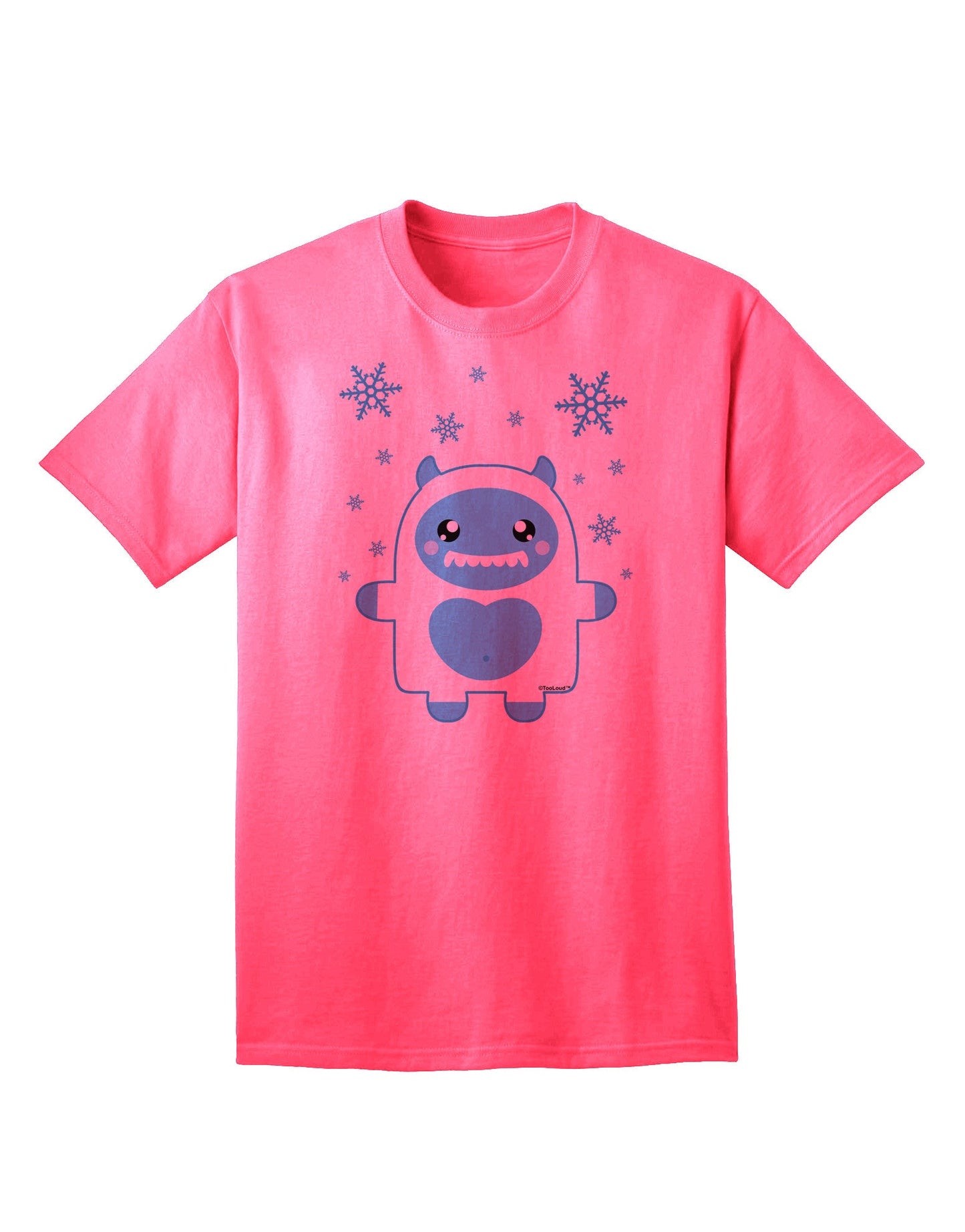 Charming Abominable Snowman Boy Yeti - Festive Adult Christmas T-Shirt Collection-Mens T-shirts-TooLoud-Neon-Pink-Small-Davson Sales