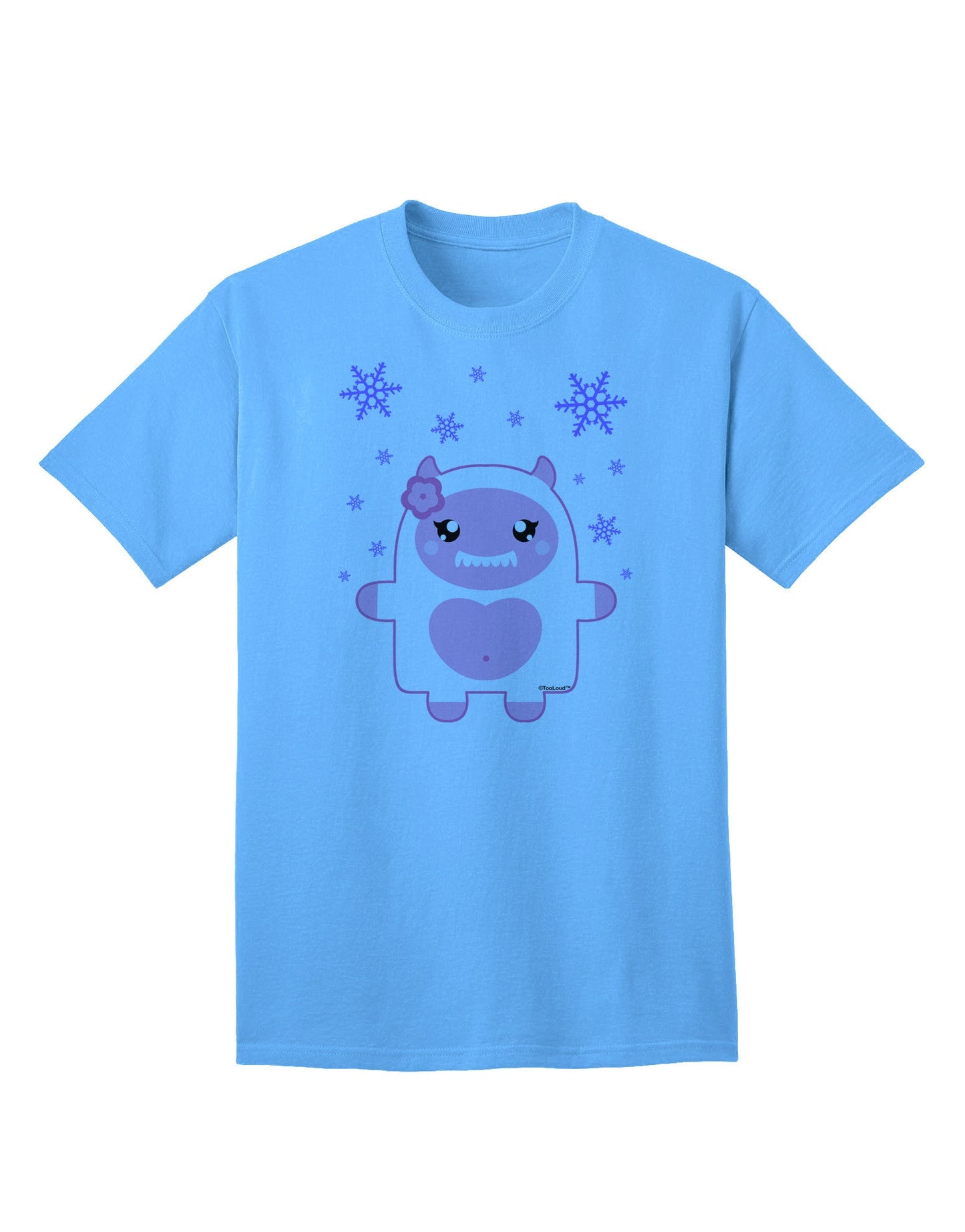 Charming Abominable Snowman Girl Yeti - Festive Christmas Adult T-Shirt Collection-Mens T-shirts-TooLoud-Aquatic-Blue-Small-Davson Sales