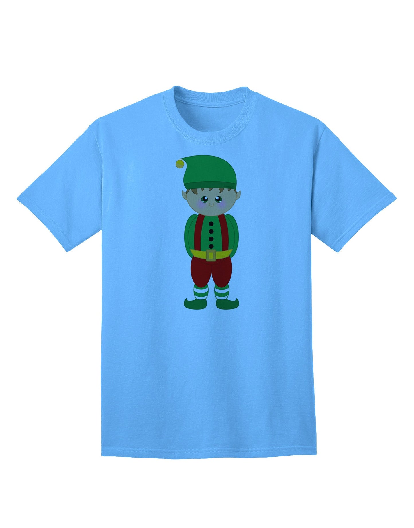 Charming Adult Christmas Elf Boy T-Shirt - A Festive Ecommerce Exclusive-Mens T-shirts-TooLoud-Aquatic-Blue-Small-Davson Sales