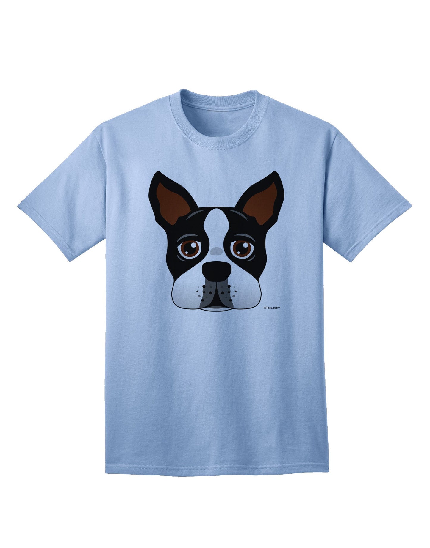 Charming Boston Terrier Dog Face - Premium Adult T-Shirt for Dog Lovers-Mens T-shirts-TooLoud-Light-Blue-Small-Davson Sales