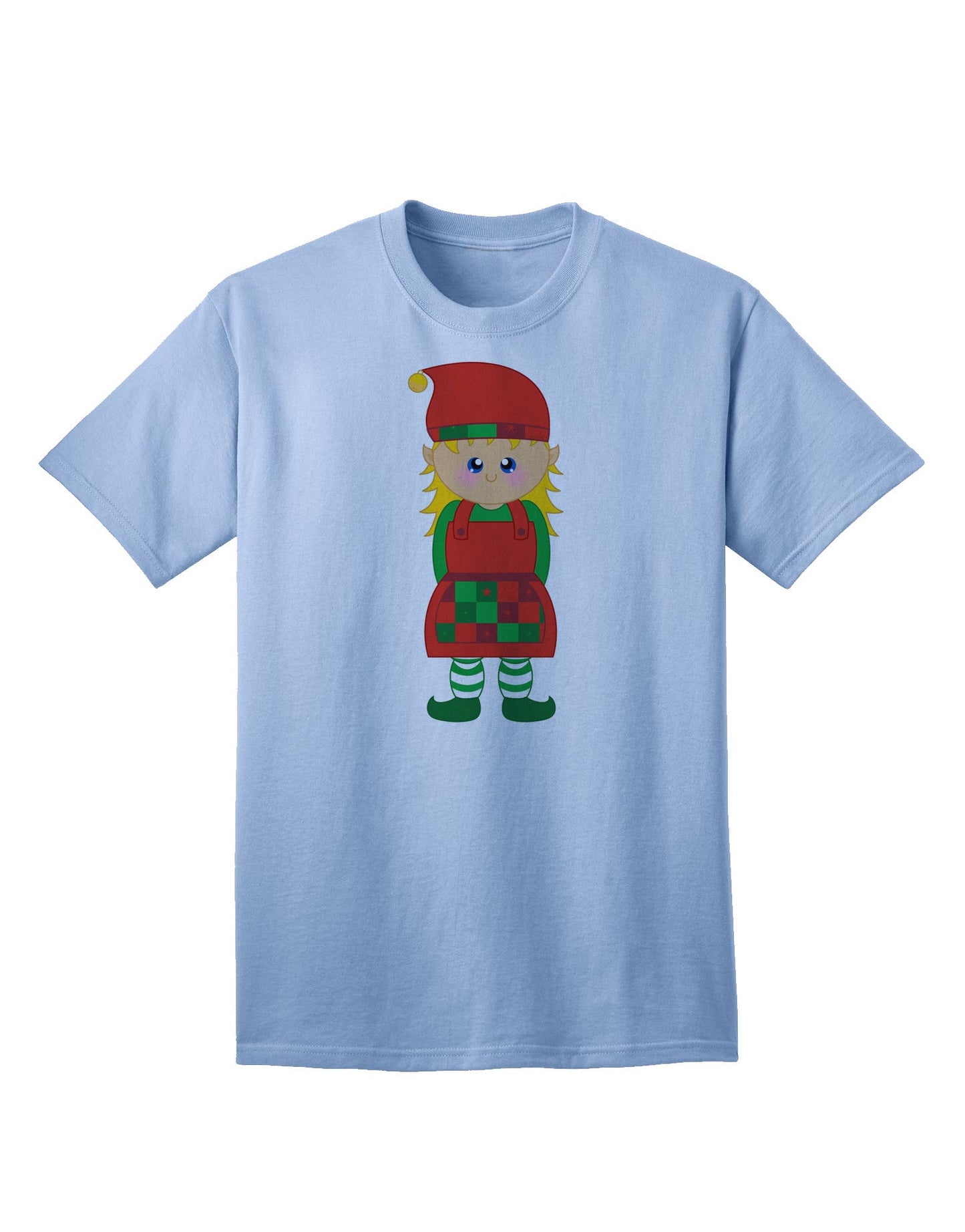 Charming Christmas Elf Girl - Adult T-Shirt for Festive Season Elegance-Mens T-shirts-TooLoud-Light-Blue-Small-Davson Sales