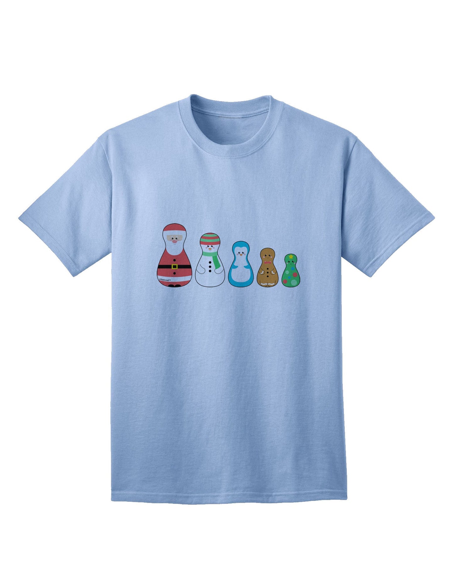 Charming Christmas Matryoshka Nesting Dolls - Premium Adult T-Shirt Collection-Mens T-shirts-TooLoud-Light-Blue-Small-Davson Sales