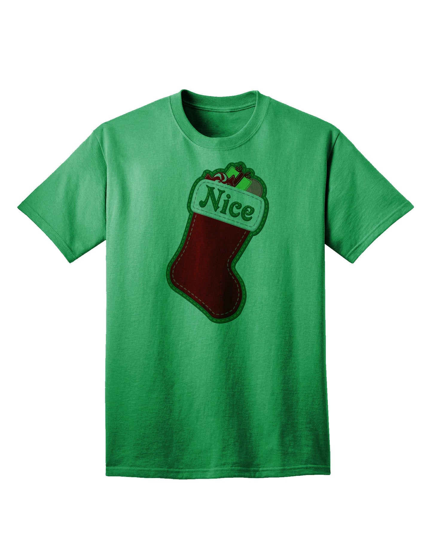 Charming Collection: Nice Stocking Cute Christmas Adult T-Shirt - Perfect for Festive Season-Mens T-shirts-TooLoud-Kelly-Green-Small-Davson Sales
