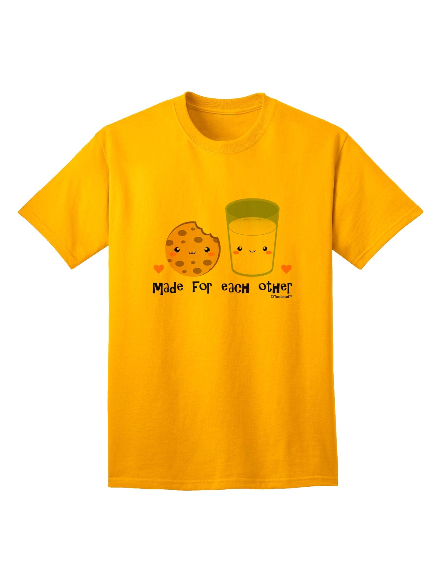 Charming Milk and Cookie - Perfectly Paired Adult T-Shirt by TooLoud-Mens T-shirts-TooLoud-Gold-Small-Davson Sales