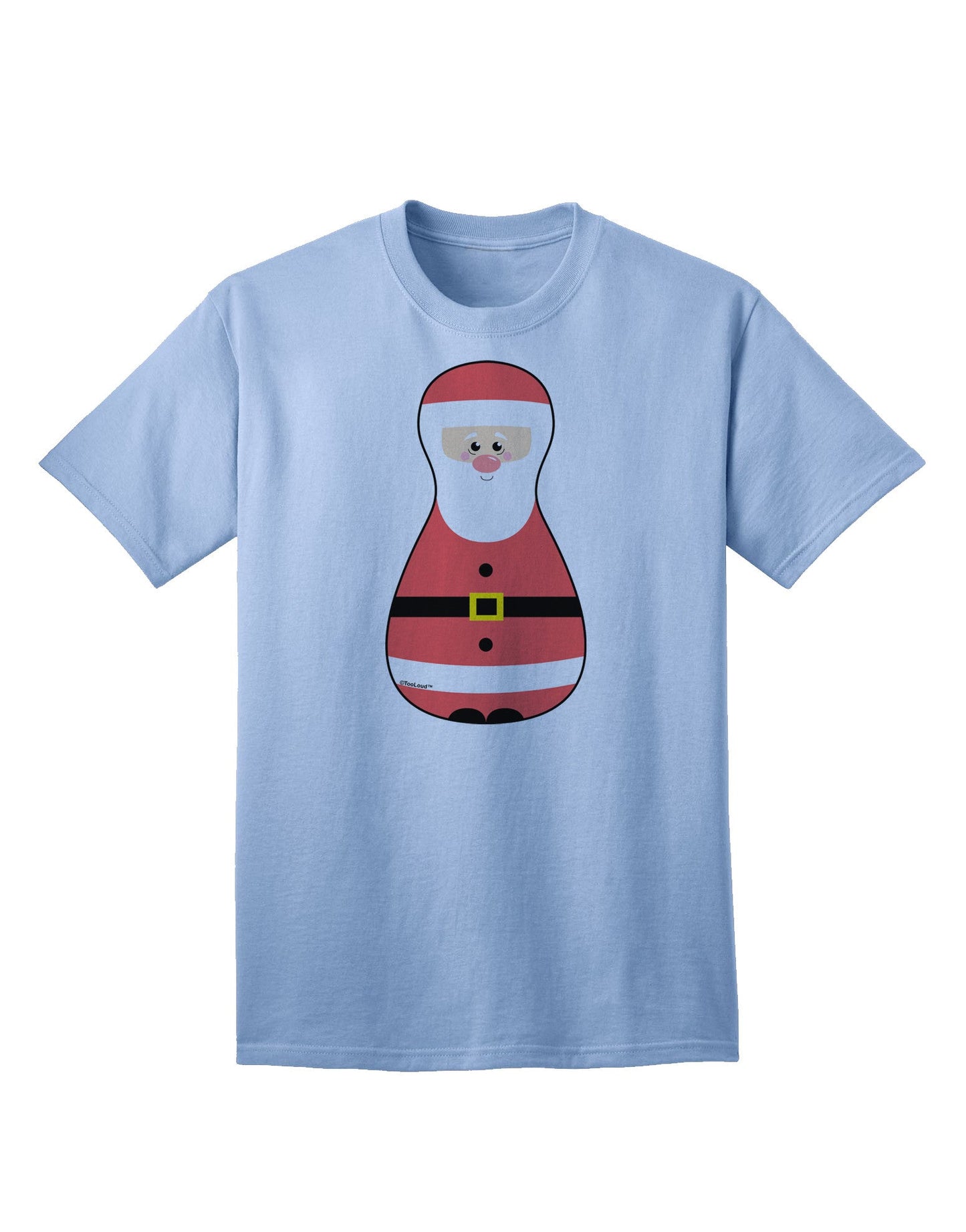 Charming Santa Matryoshka Nesting Doll - Premium Christmas Adult T-Shirt for Festive Ecommerce Collection-Mens T-shirts-TooLoud-Light-Blue-Small-Davson Sales