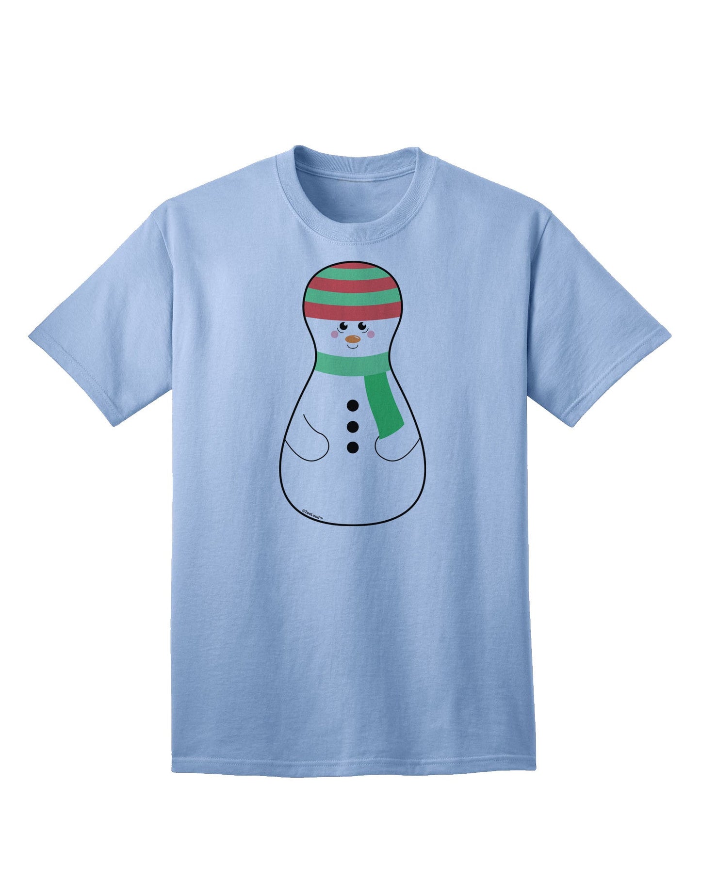 Charming Snowman Matryoshka Nesting Doll - Premium Christmas Adult T-Shirt for Festive Elegance-Mens T-shirts-TooLoud-Light-Blue-Small-Davson Sales