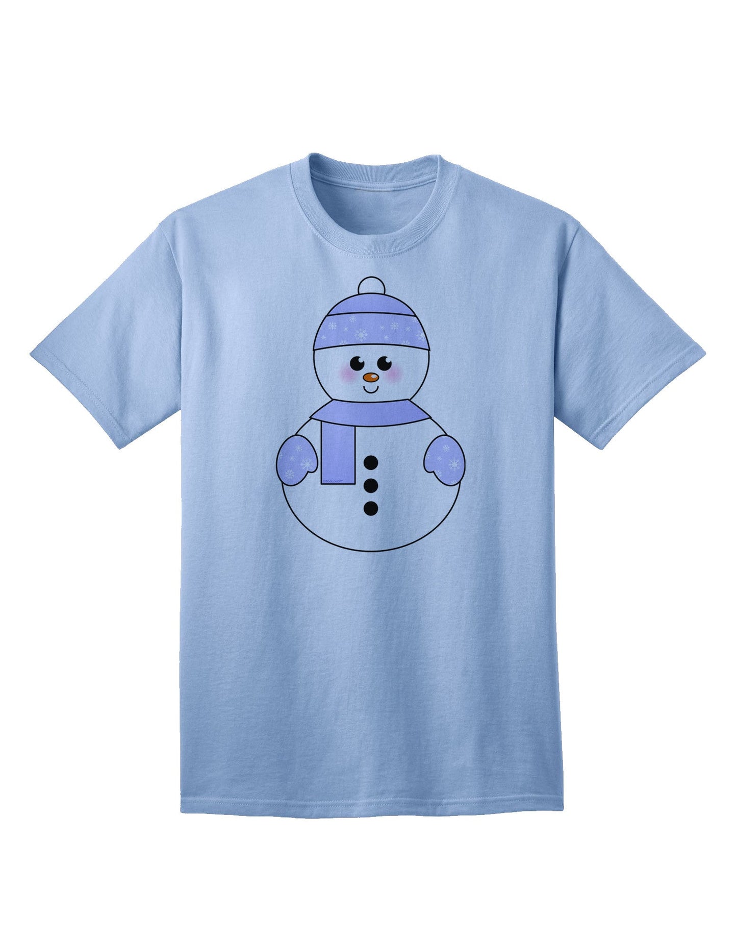 Charming Snowman With Hat and Scarf: A Festive Christmas Adult T-Shirt Collection-Mens T-shirts-TooLoud-Light-Blue-Small-Davson Sales