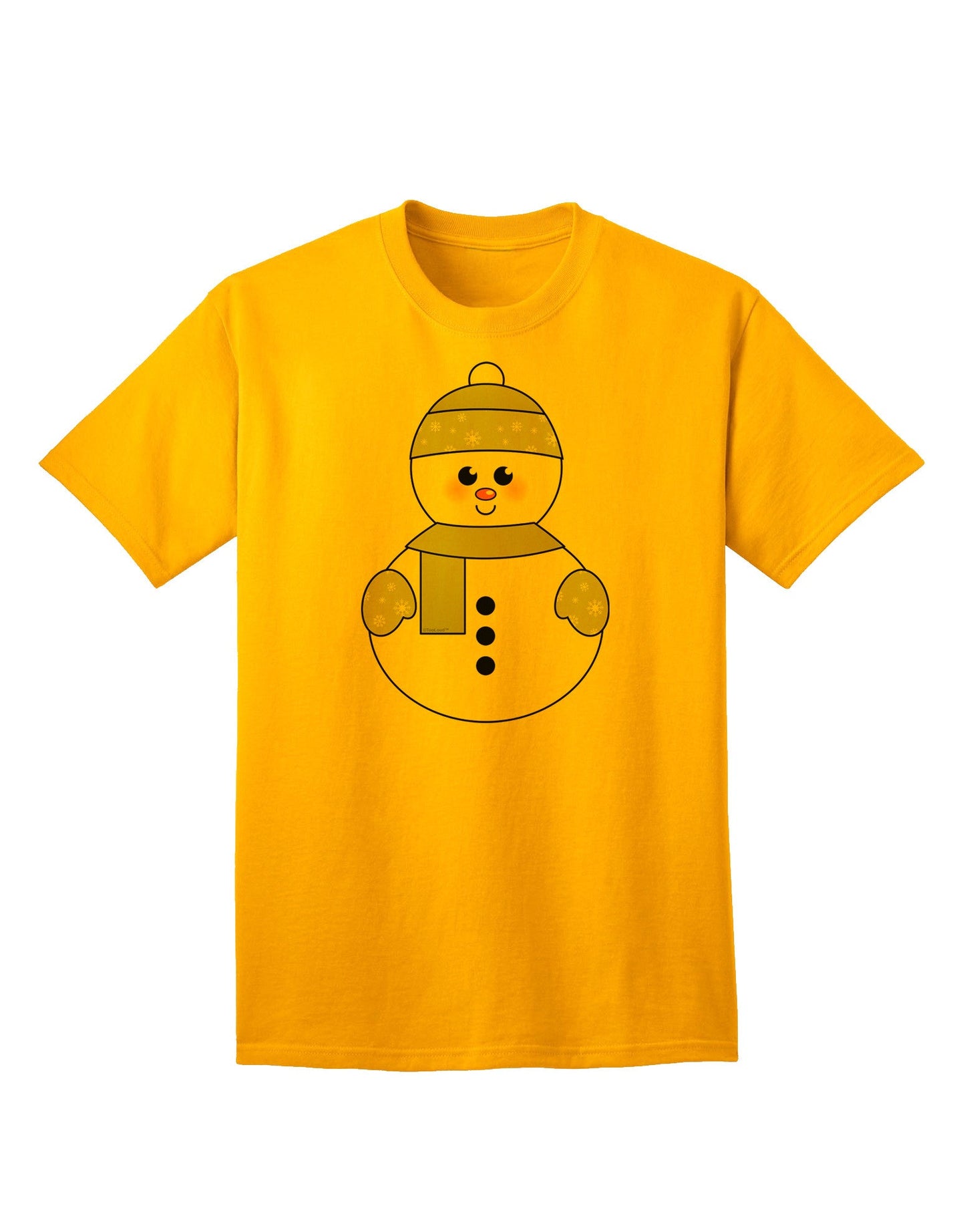 Charming Snowman With Hat and Scarf: A Festive Christmas Adult T-Shirt Collection-Mens T-shirts-TooLoud-Gold-Small-Davson Sales