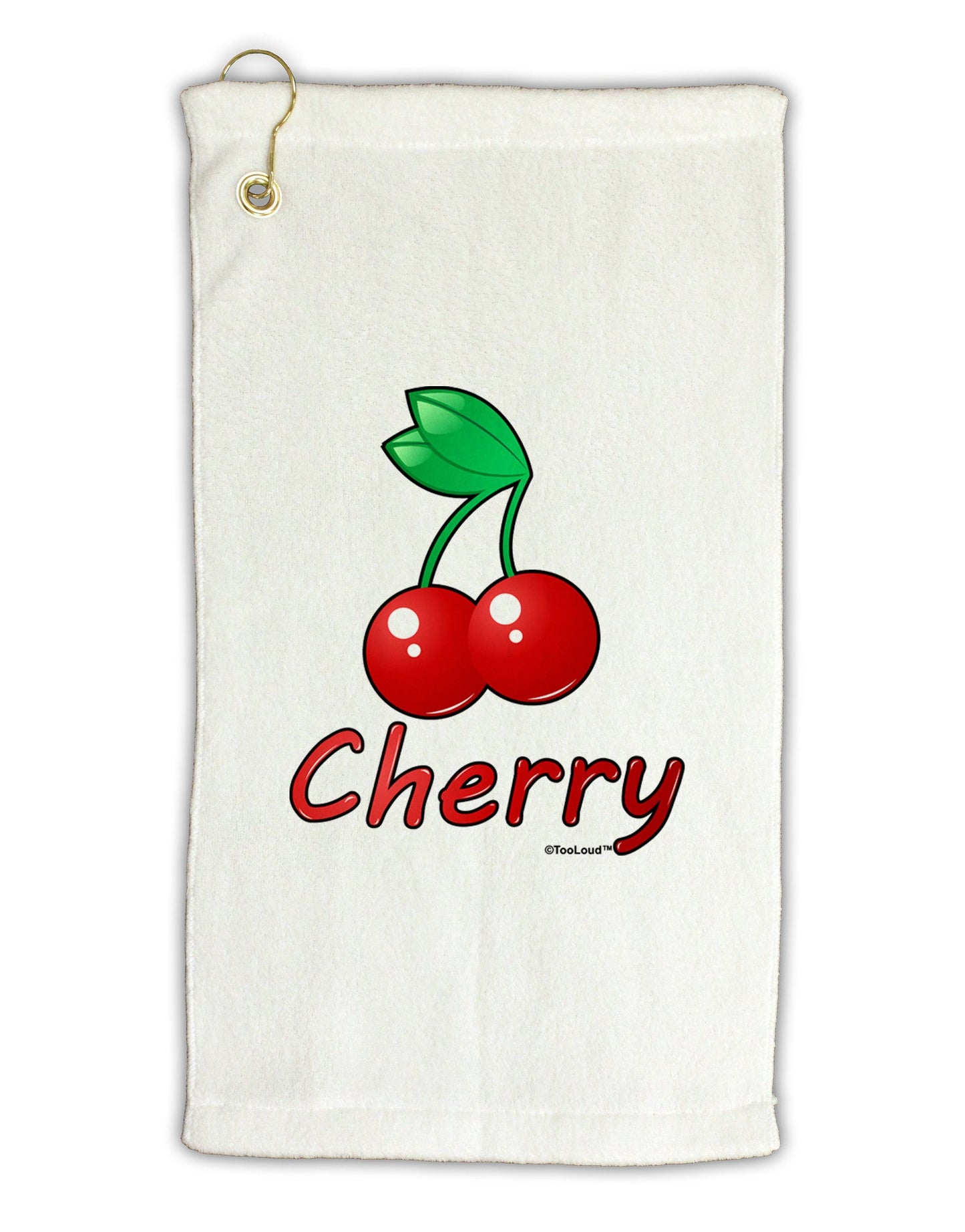Cherry Text Micro Terry Gromet Golf Towel 11"x19-Golf Towel-TooLoud-White-Davson Sales