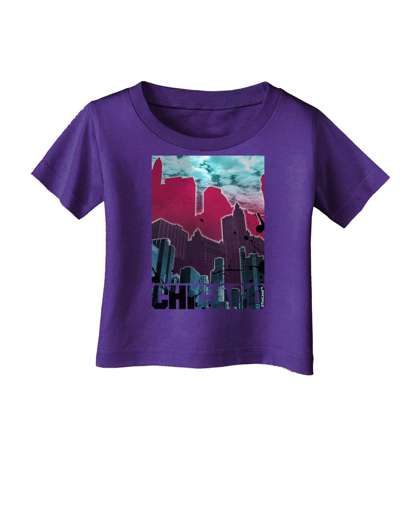 Chicago Abstract 2 Infant T-Shirt Dark-Infant T-Shirt-TooLoud-Purple-18-Months-Davson Sales