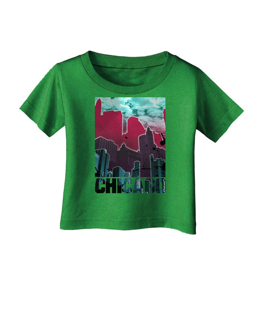 Chicago Abstract 2 Infant T-Shirt Dark-Infant T-Shirt-TooLoud-Clover-Green-18-Months-Davson Sales