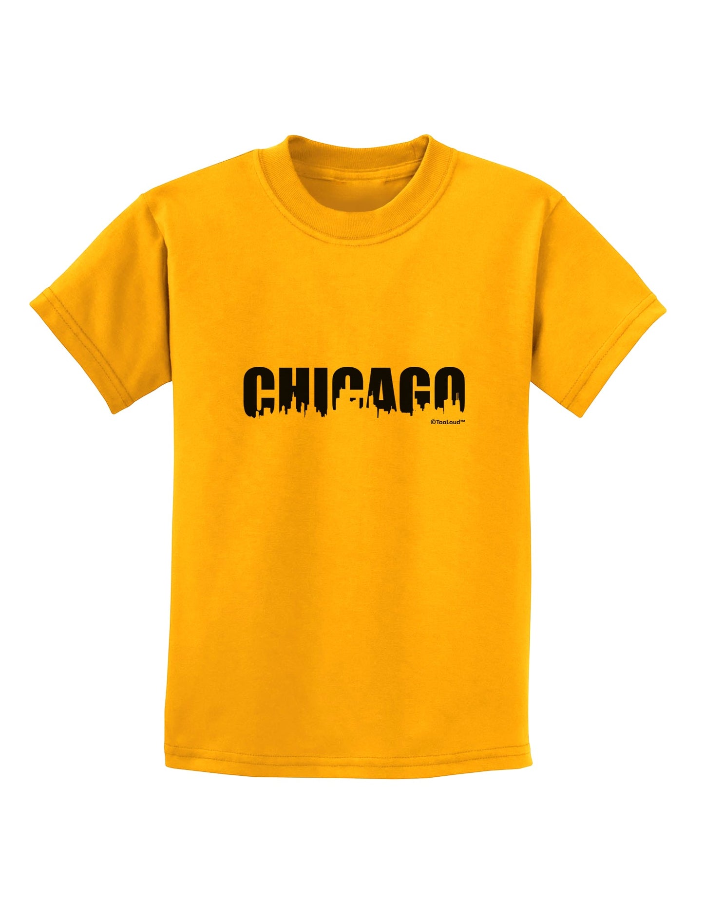 Chicago Skyline Cutout Childrens T-Shirt by TooLoud-Childrens T-Shirt-TooLoud-Gold-X-Small-Davson Sales