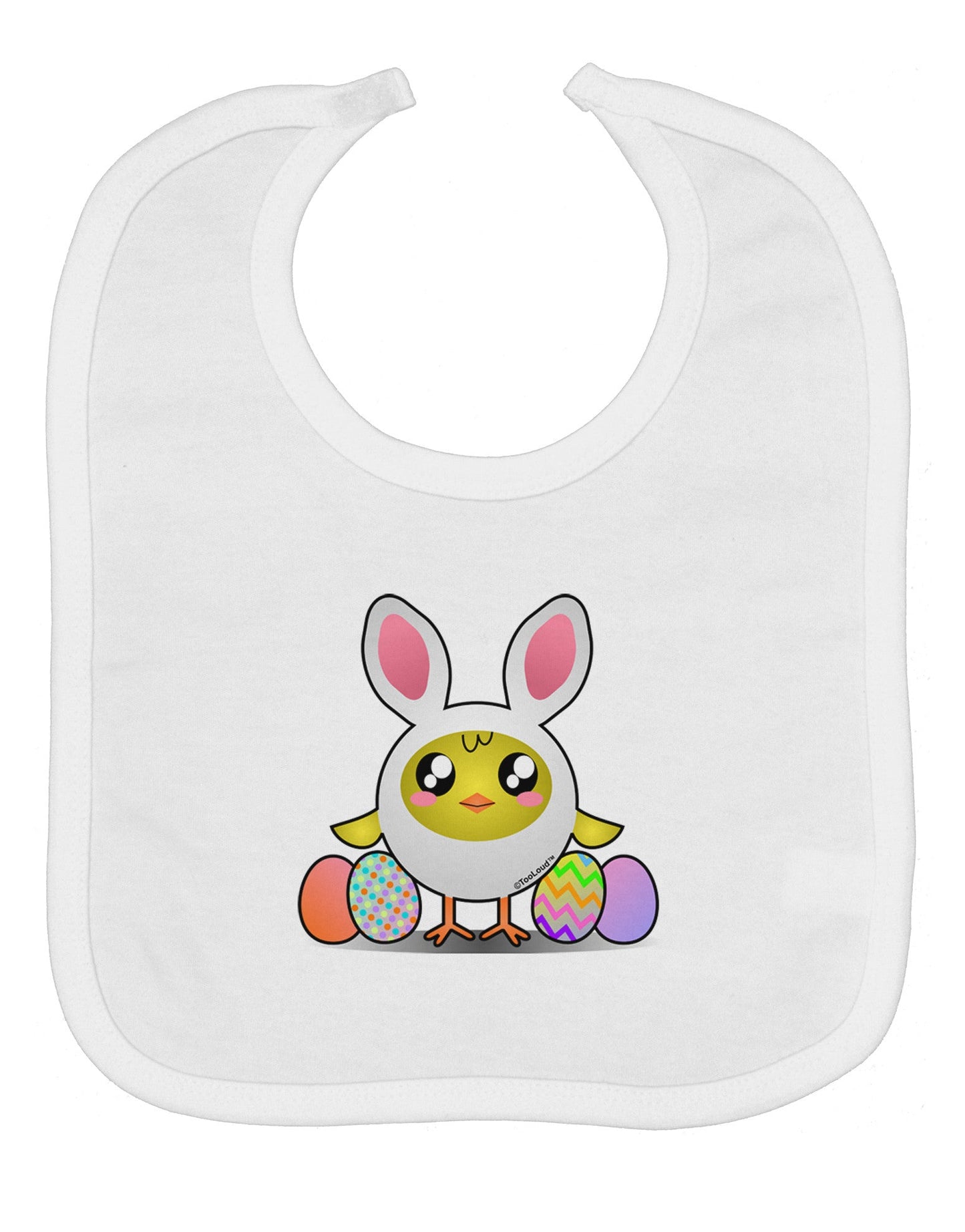 Chick In Bunny Costume Baby Bib