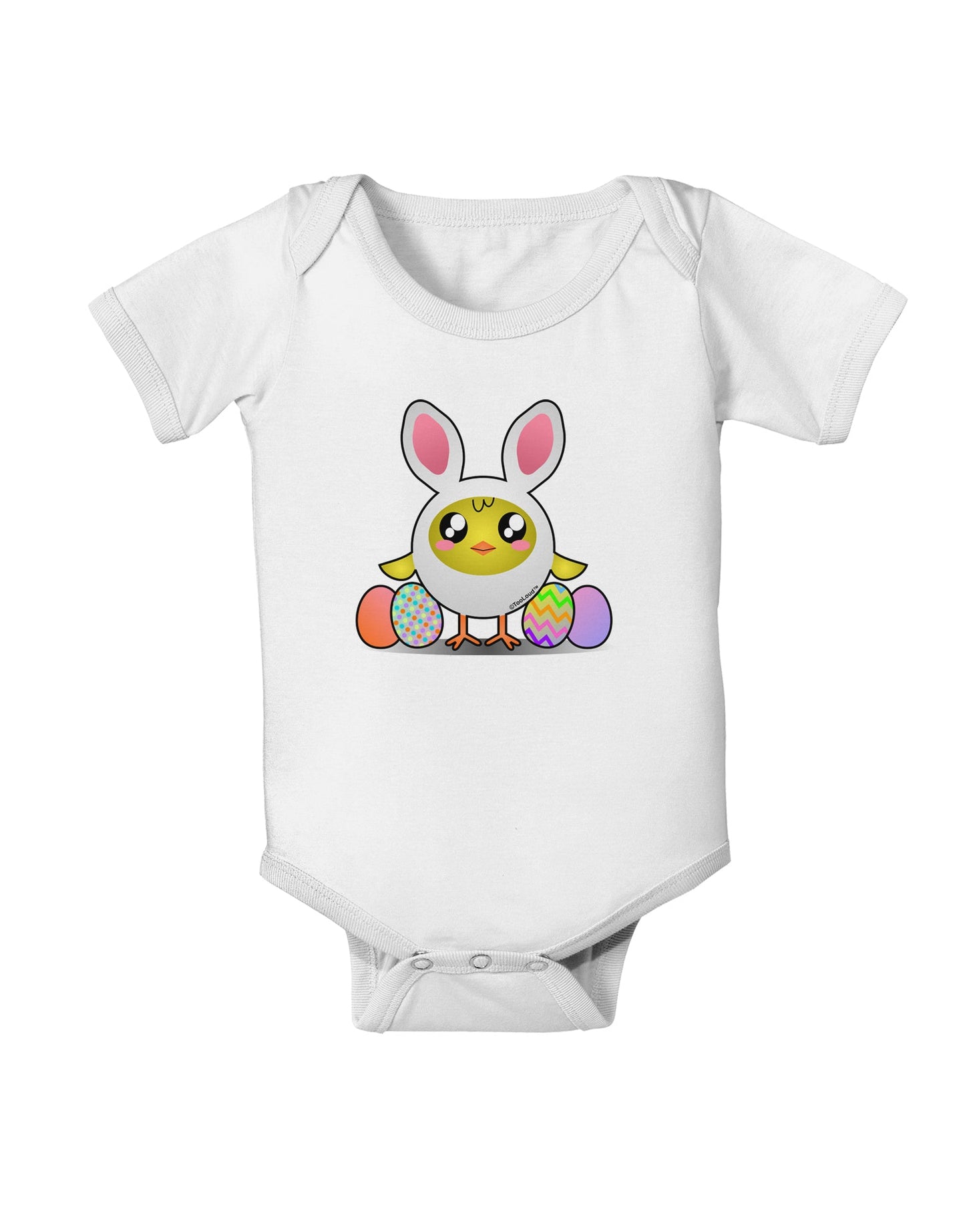 Chick In Bunny Costume Baby Romper Bodysuit-Baby Romper-TooLoud-White-06-Months-Davson Sales