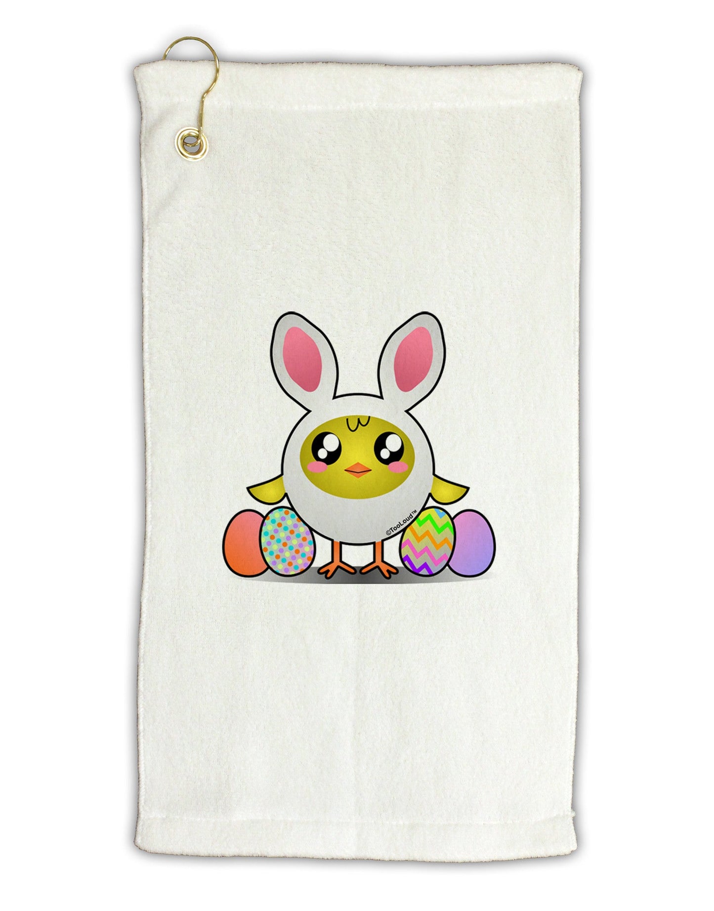 Chick In Bunny Costume Micro Terry Gromet Golf Towel 16 x 25 inch-Golf Towel-TooLoud-White-Davson Sales