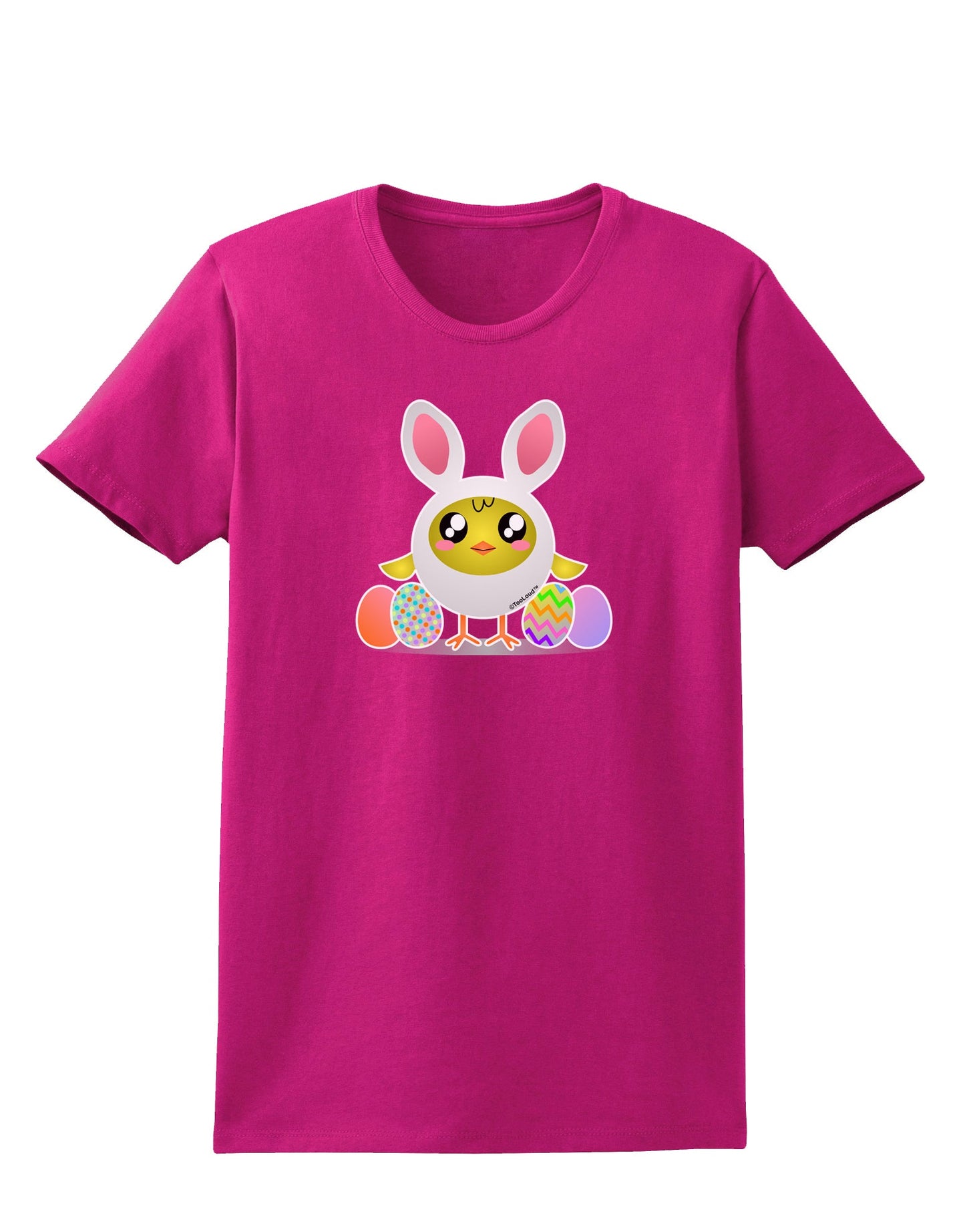 Chick In Bunny Costume Womens Dark T-Shirt-TooLoud-Hot-Pink-Small-Davson Sales