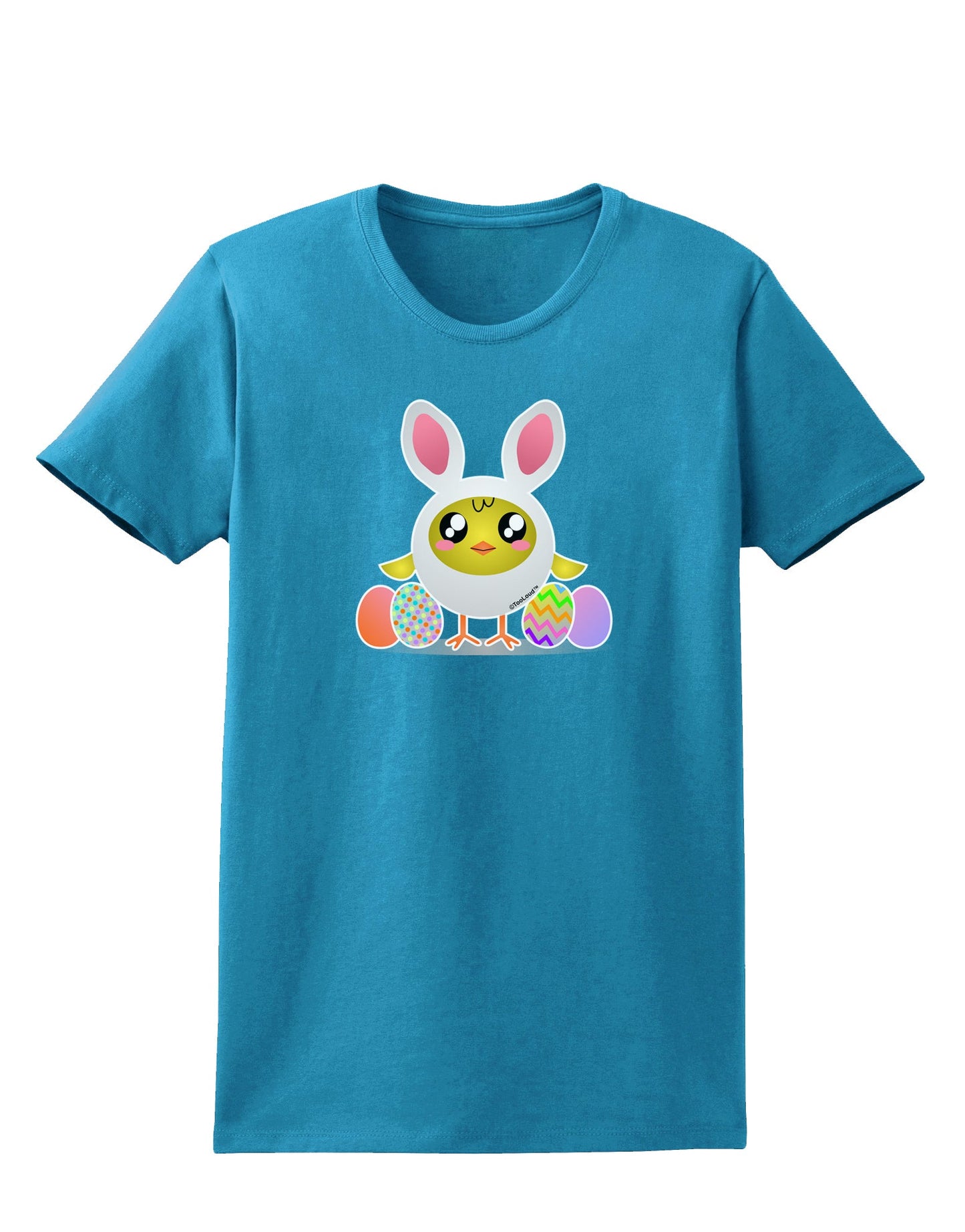 Chick In Bunny Costume Womens Dark T-Shirt-TooLoud-Turquoise-X-Small-Davson Sales