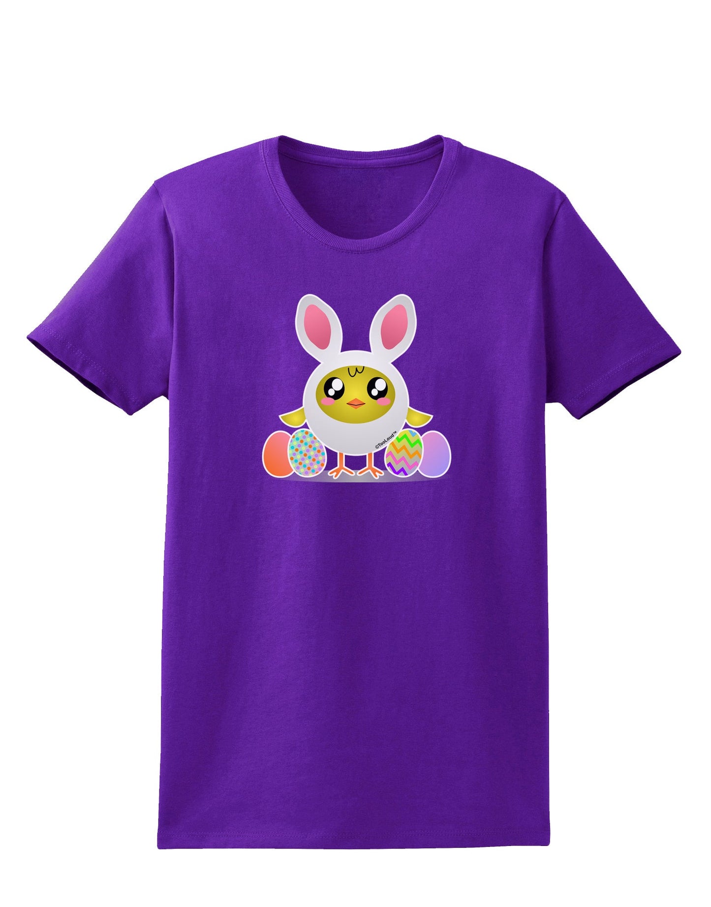 Chick In Bunny Costume Womens Dark T-Shirt-TooLoud-Purple-X-Small-Davson Sales