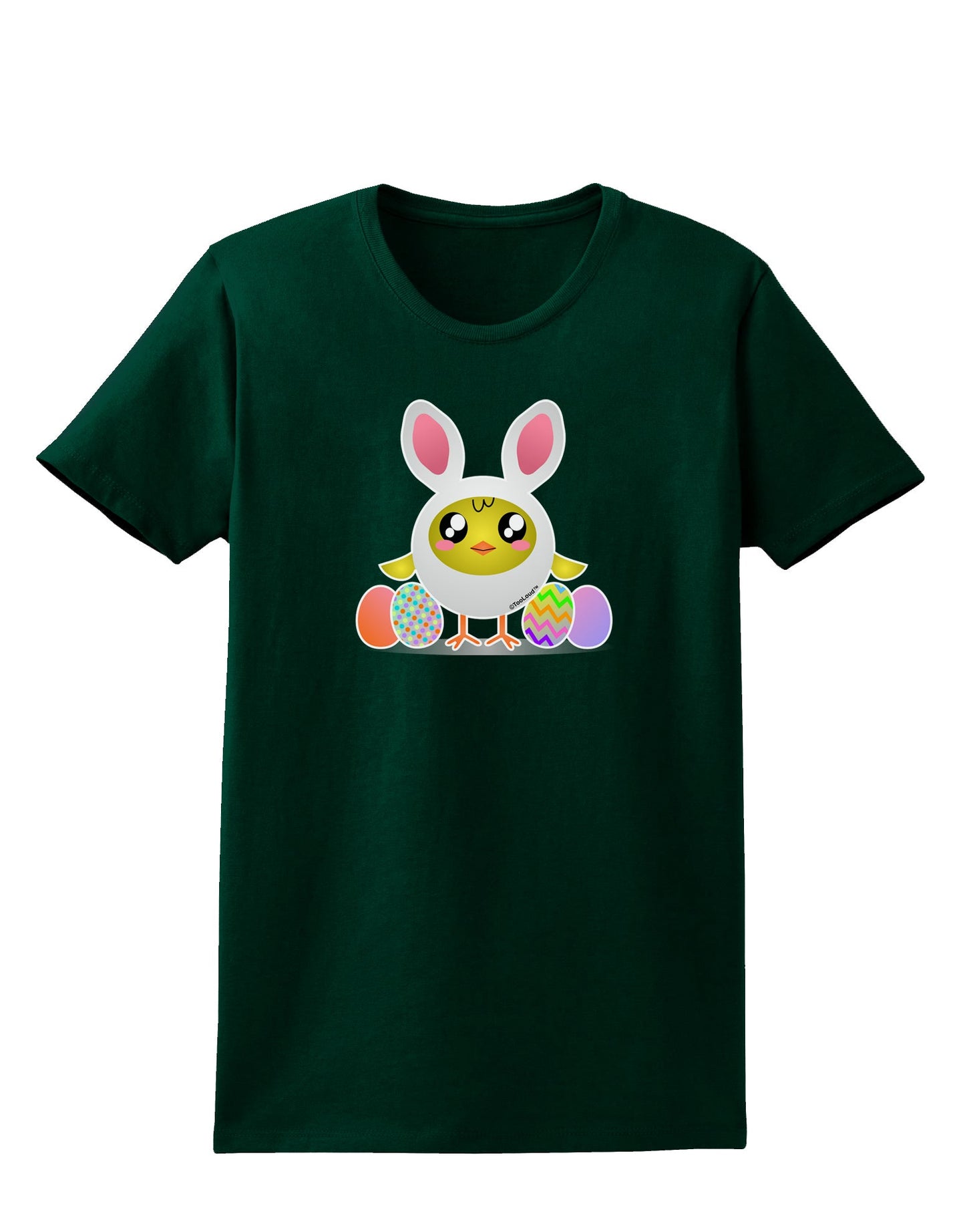 Chick In Bunny Costume Womens Dark T-Shirt-TooLoud-Forest-Green-Small-Davson Sales