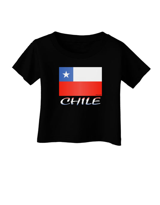 Chile Flag Infant T-Shirt Dark-Infant T-Shirt-TooLoud-Black-06-Months-Davson Sales