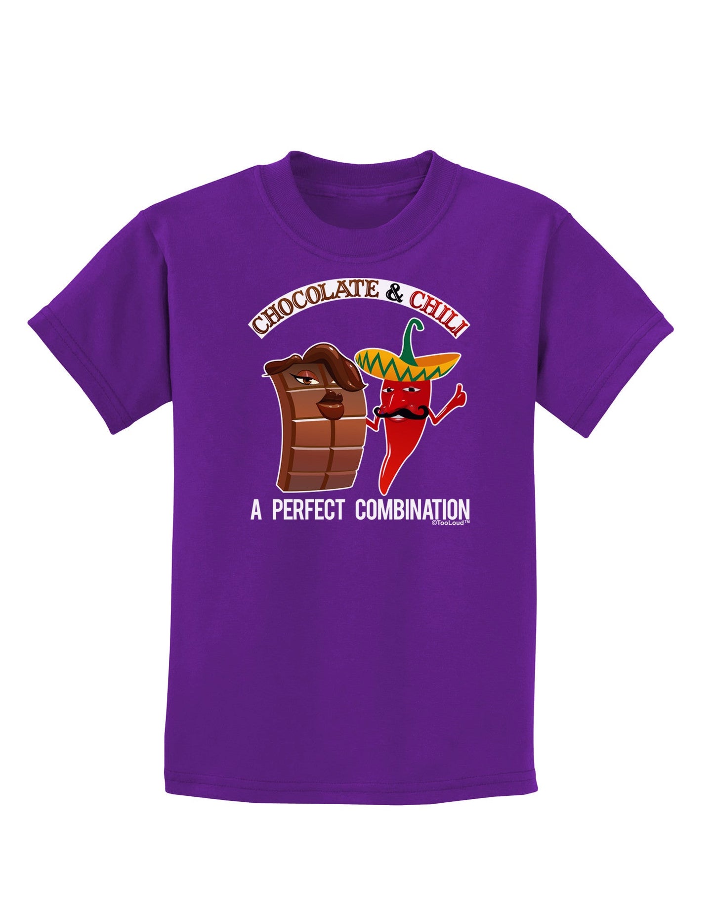 Chiles and Chocolate Childrens Dark T-Shirt-Childrens T-Shirt-TooLoud-Purple-X-Small-Davson Sales