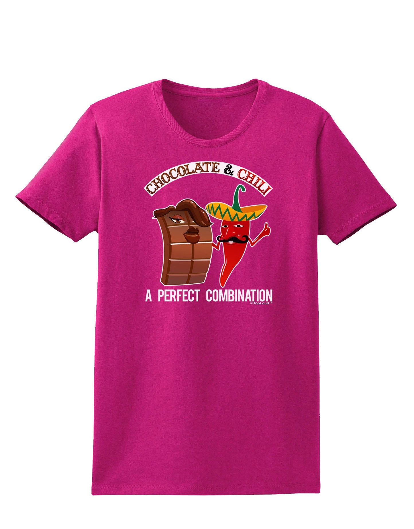 Chiles and Chocolate Womens Dark T-Shirt-Womens T-Shirt-TooLoud-Hot-Pink-Small-Davson Sales