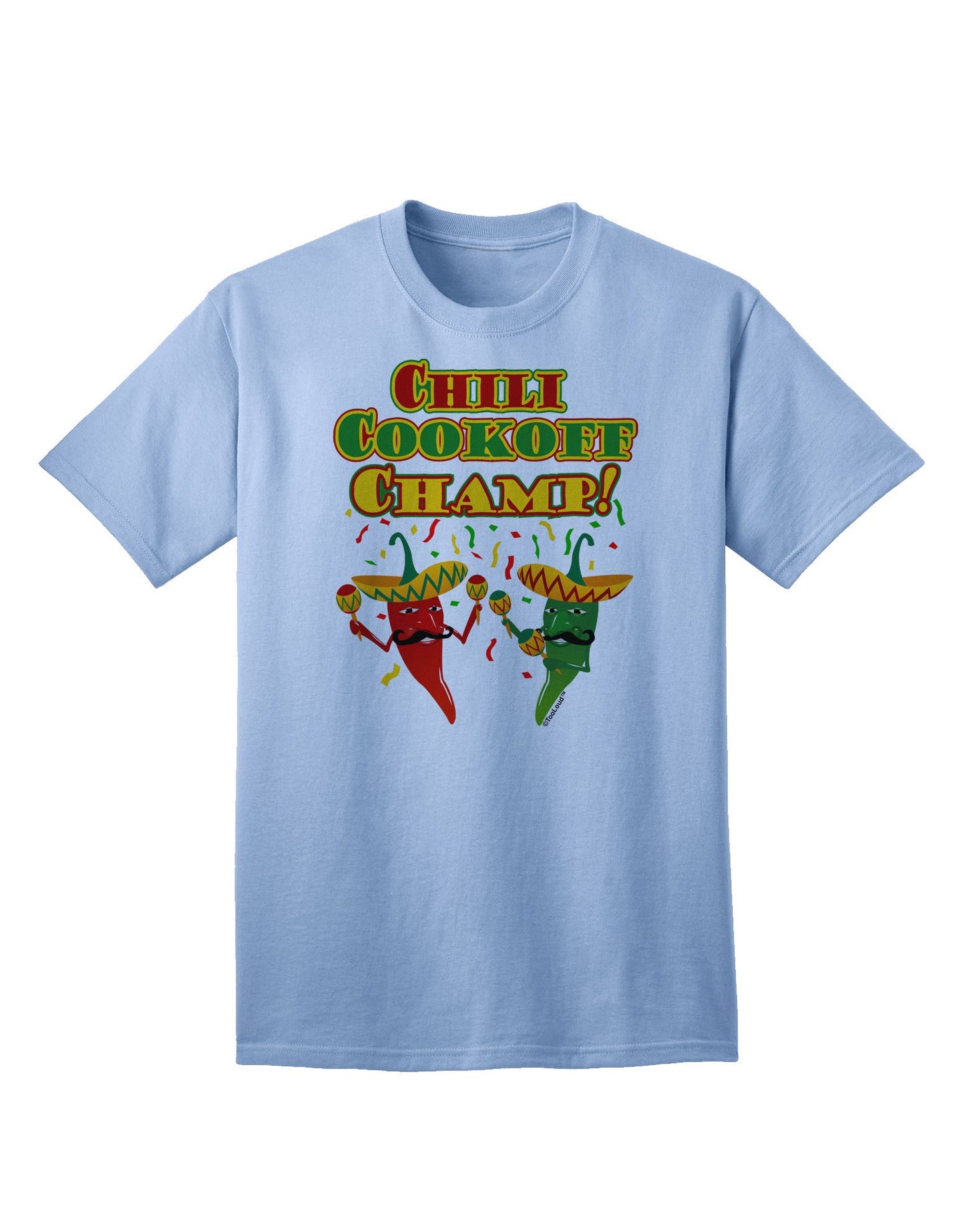 Chili Cookoff Champ! Chile Peppers Adult T-Shirt-Mens T-Shirt-TooLoud-Light-Blue-Small-Davson Sales