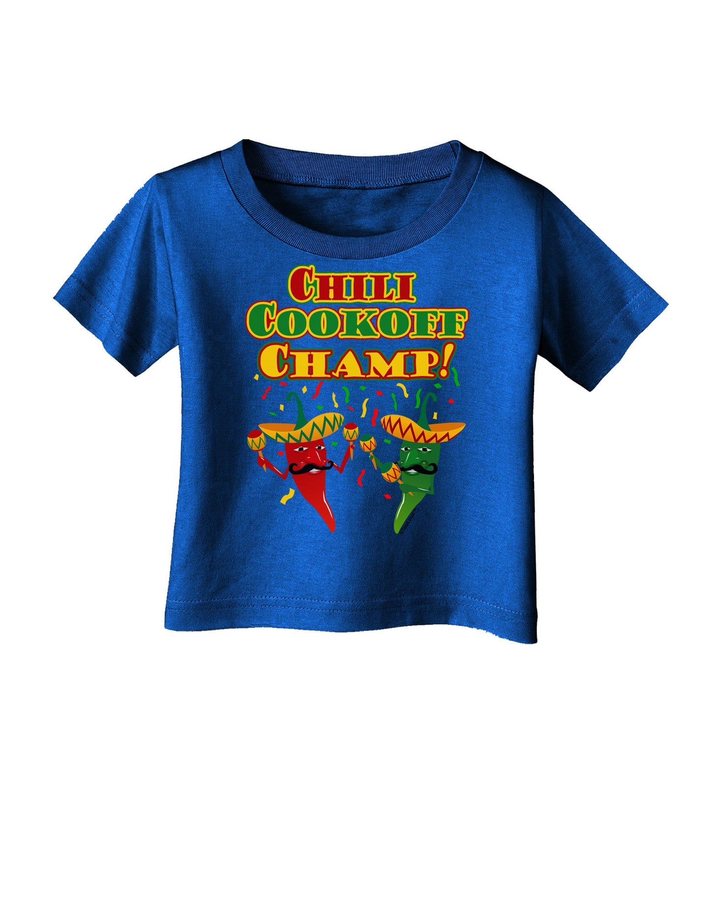 Chili Cookoff Champ! Chile Peppers Infant T-Shirt Dark-Infant T-Shirt-TooLoud-Royal-Blue-06-Months-Davson Sales