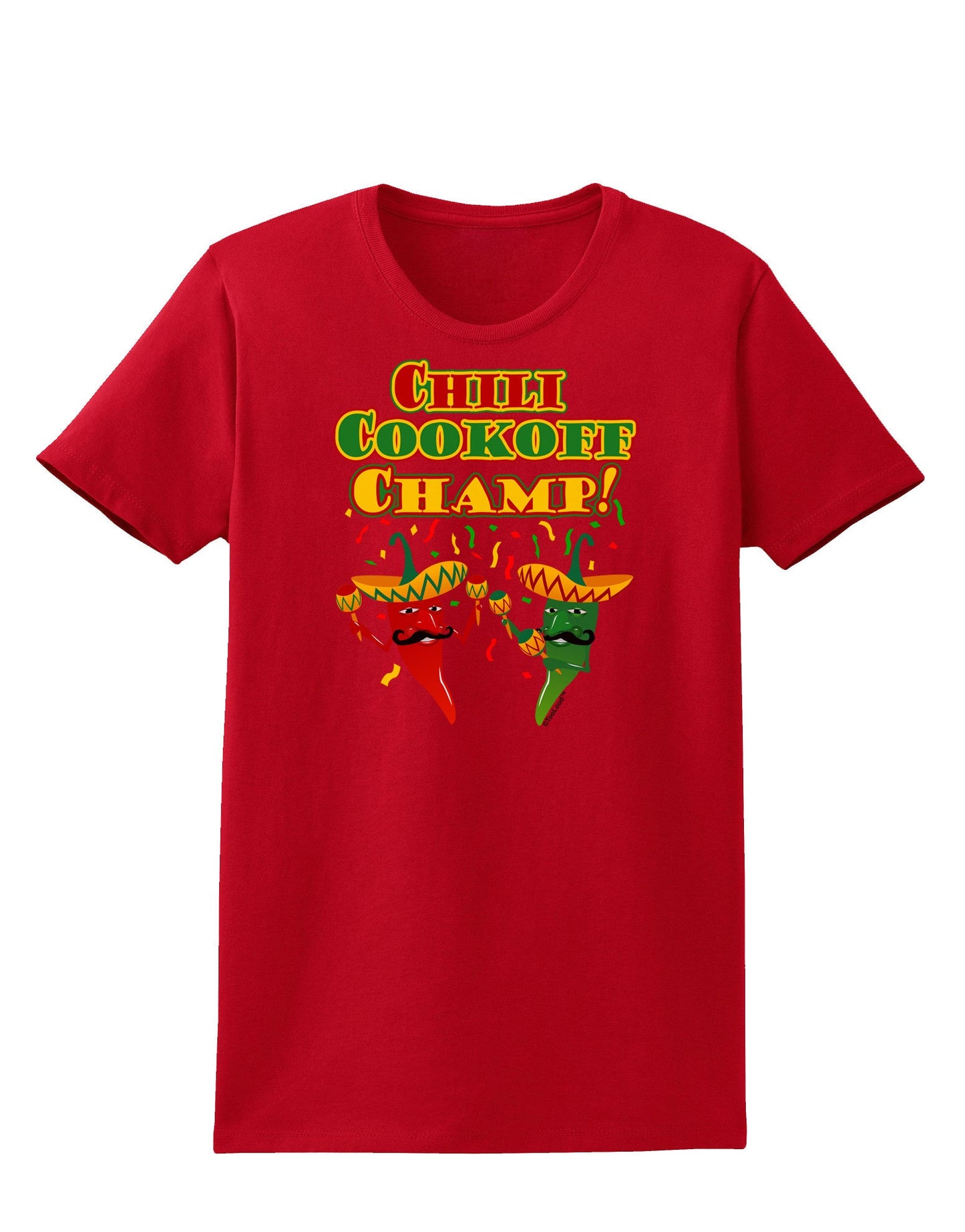 Chili Cookoff Champ! Chile Peppers Womens Dark T-Shirt-TooLoud-Red-X-Small-Davson Sales
