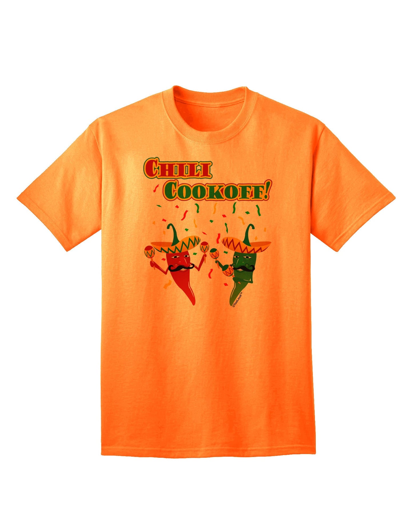 Chili Cookoff! Premium Chile Peppers Adult T-Shirt - Ecommerce Exclusive-Mens T-shirts-TooLoud-Neon-Orange-Small-Davson Sales
