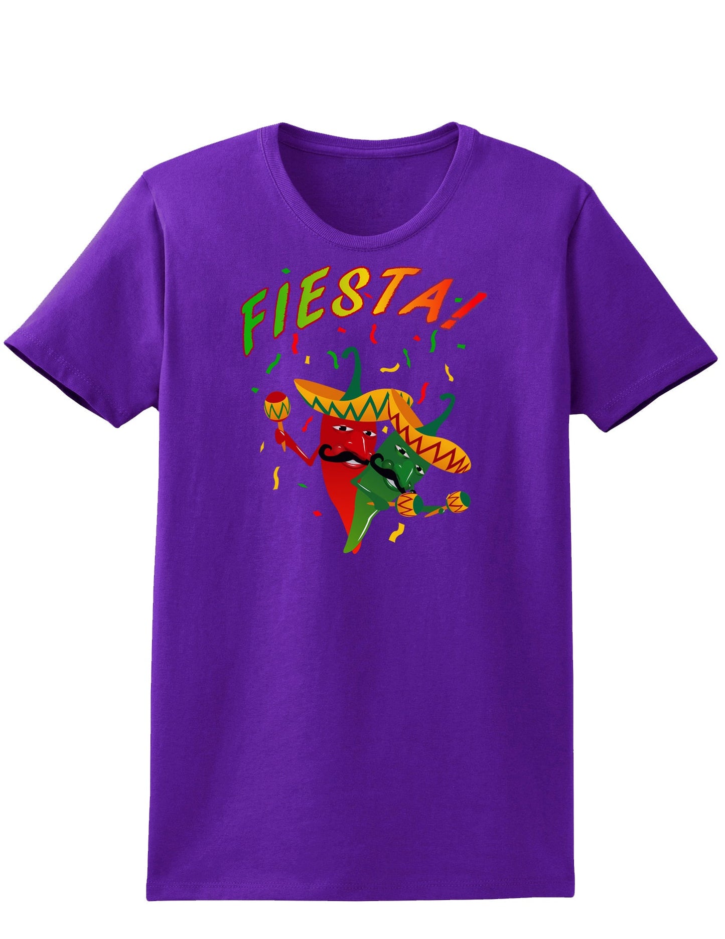 Chili Love Fiesta Womens Dark T-Shirt-TooLoud-Purple-X-Small-Davson Sales
