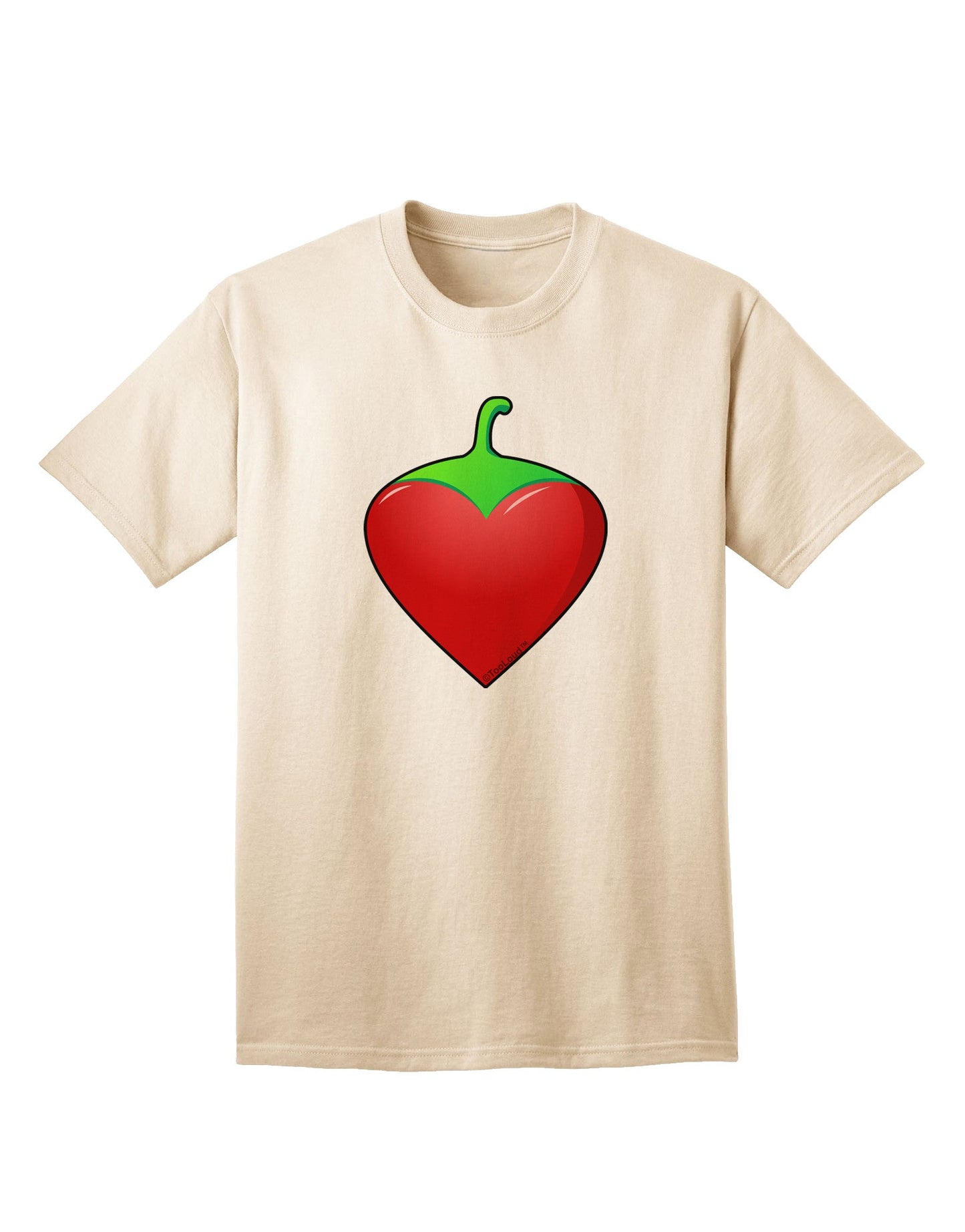 Chili Pepper Heart Adult T-Shirt-Mens T-Shirt-TooLoud-Natural-Small-Davson Sales