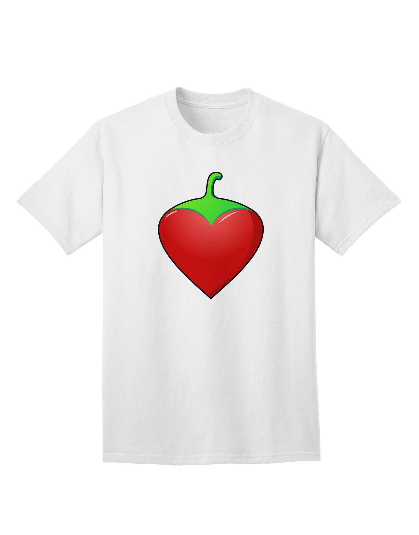 Chili Pepper Heart Adult T-Shirt-Mens T-Shirt-TooLoud-White-Small-Davson Sales