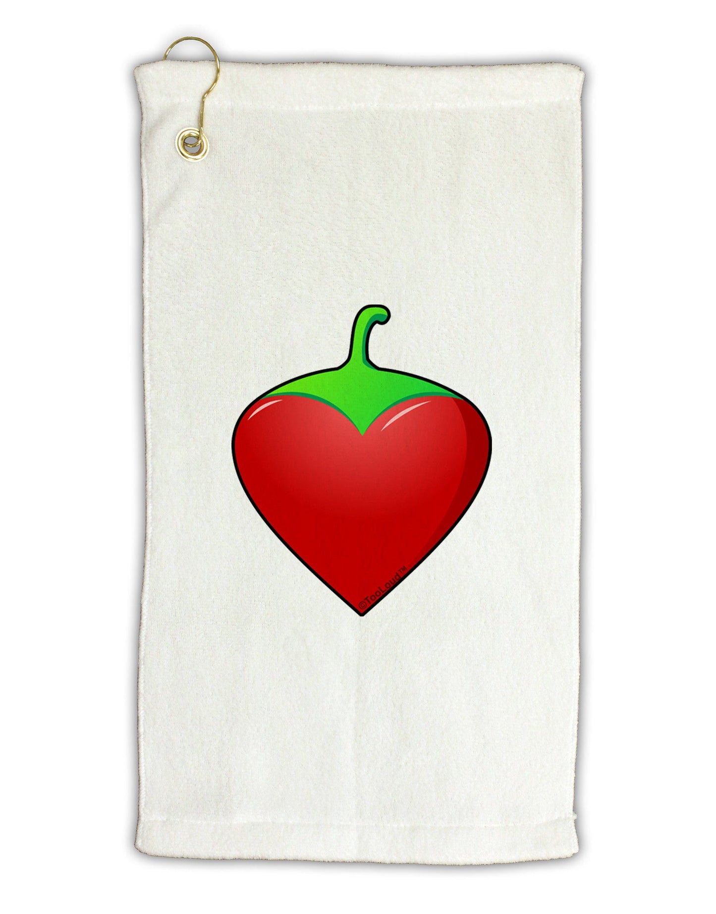 Chili Pepper Heart Micro Terry Gromet Golf Towel 11"x19-Golf Towel-TooLoud-White-Davson Sales